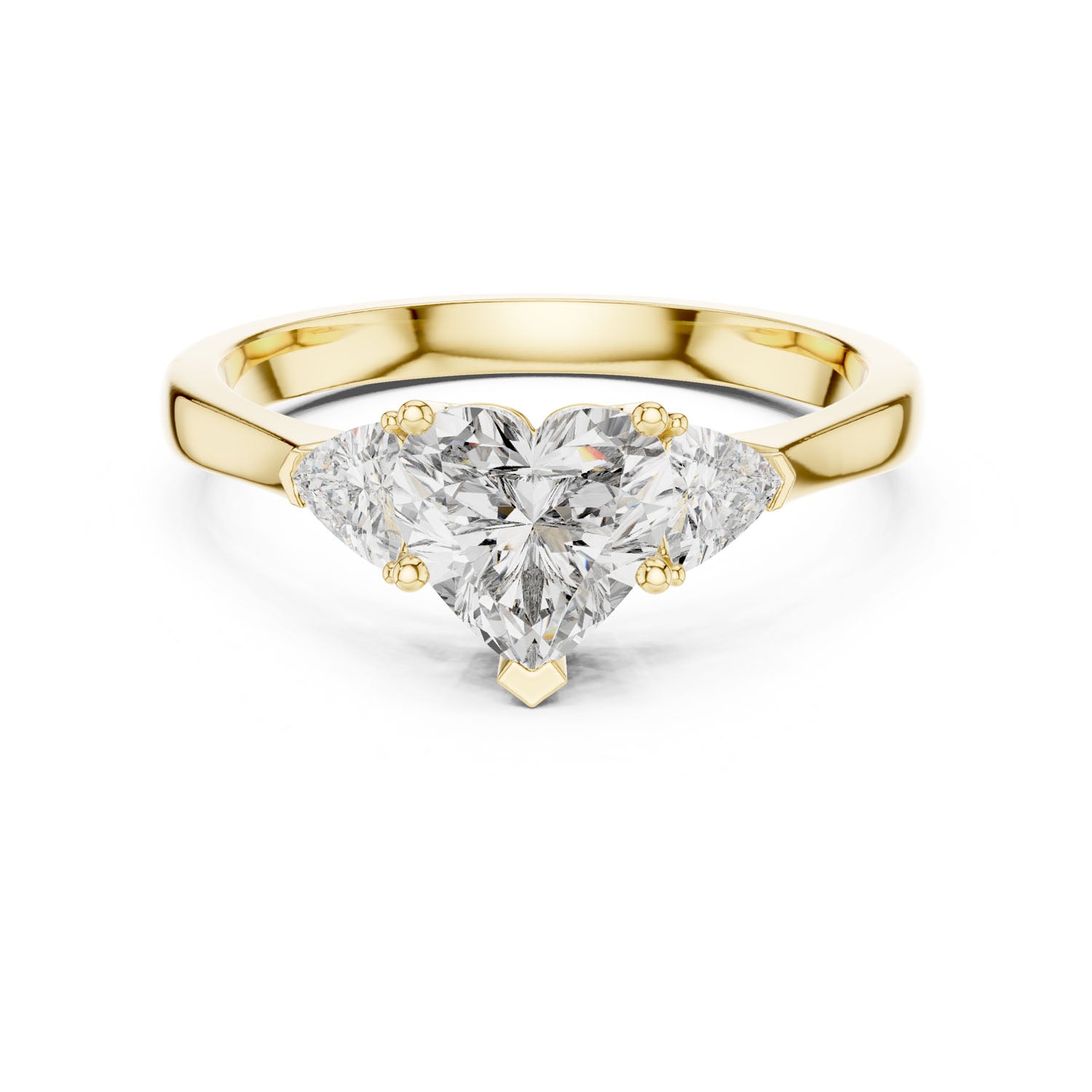 1.36 Ct. Heart-Shaped Three-Stone Ring with Trillion Side Diamonds (00001L (30)) 5