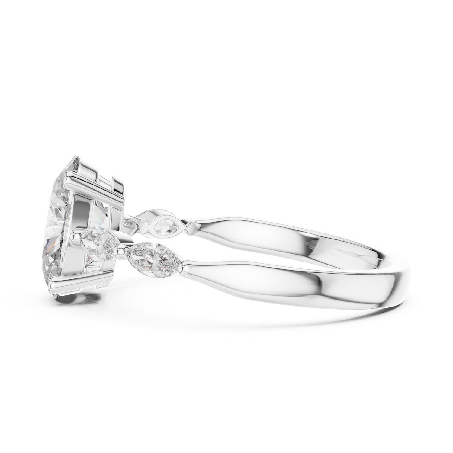 1.80 Ct. Oval Diamond Ring with Marquise Side Diamonds (00001L (35)) 7