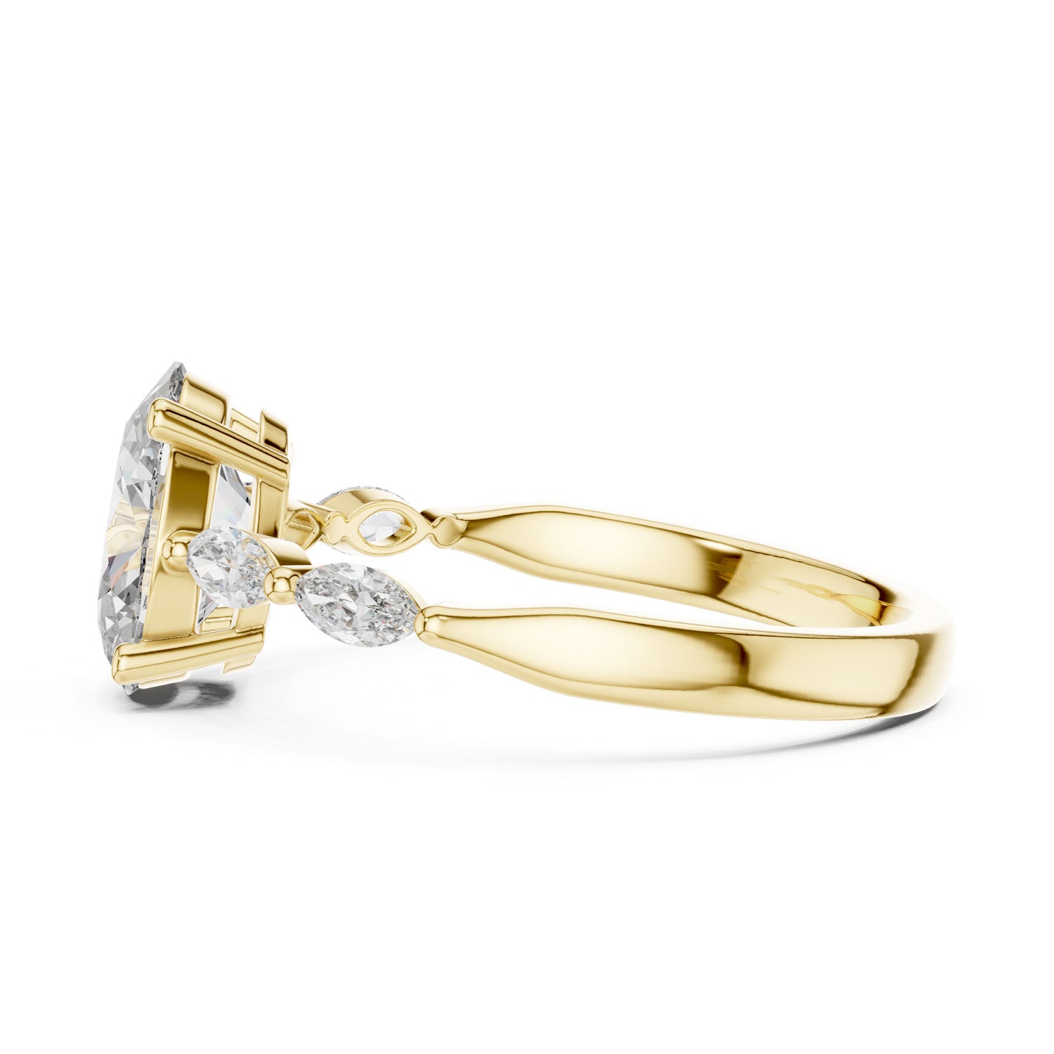 1.80 Ct. Oval Diamond Ring with Marquise Side Diamonds (00001L (35)) 11
