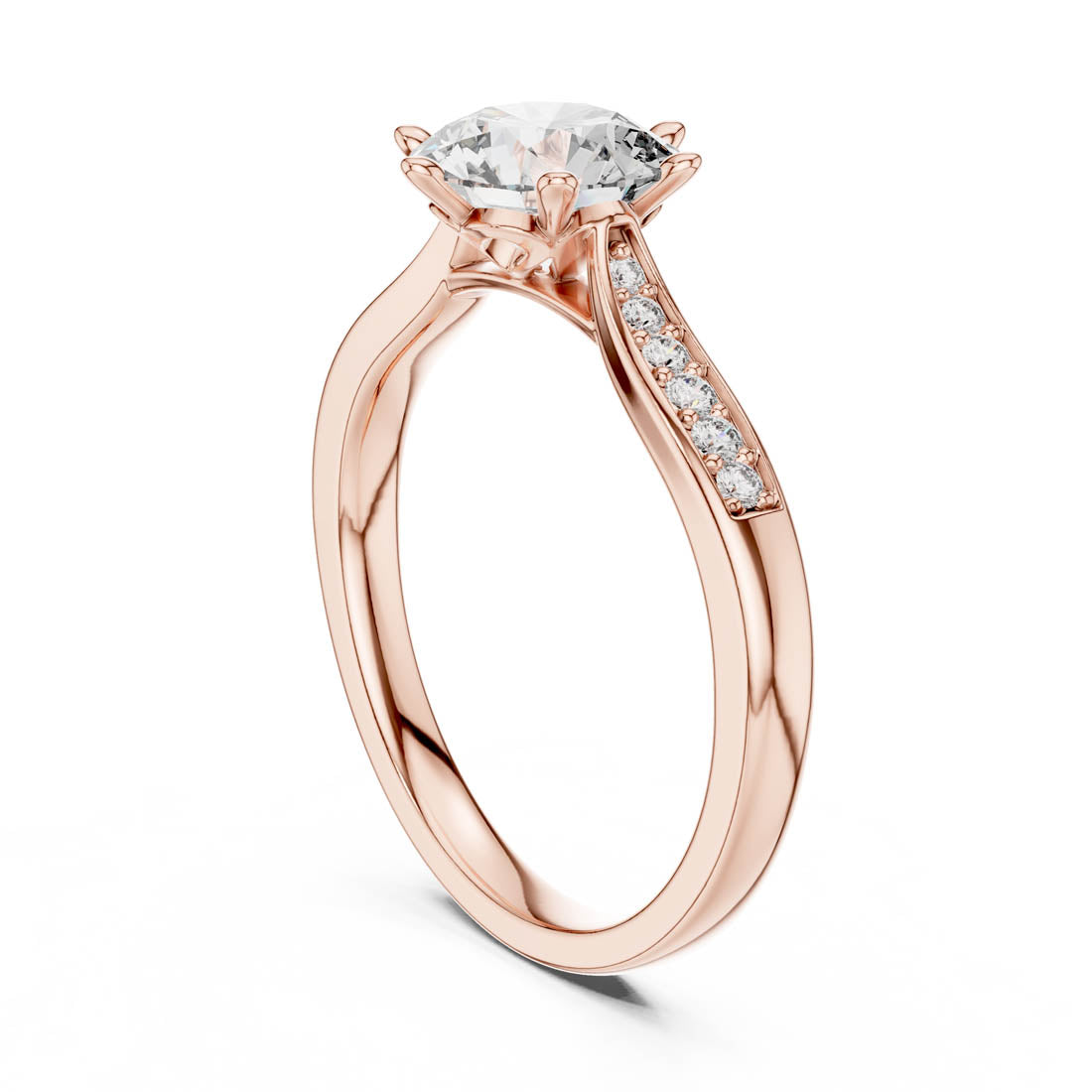 1.26 Ct. Round Diamond Engagement Ring with Channel-Set Accents (00001L (37)) 10