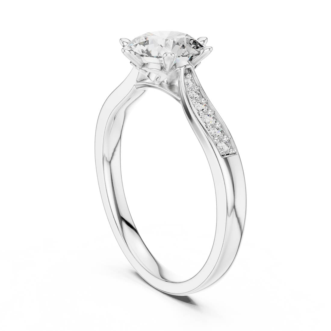 1.26 Ct. Round Diamond Engagement Ring with Channel-Set Accents (00001L (37)) 9