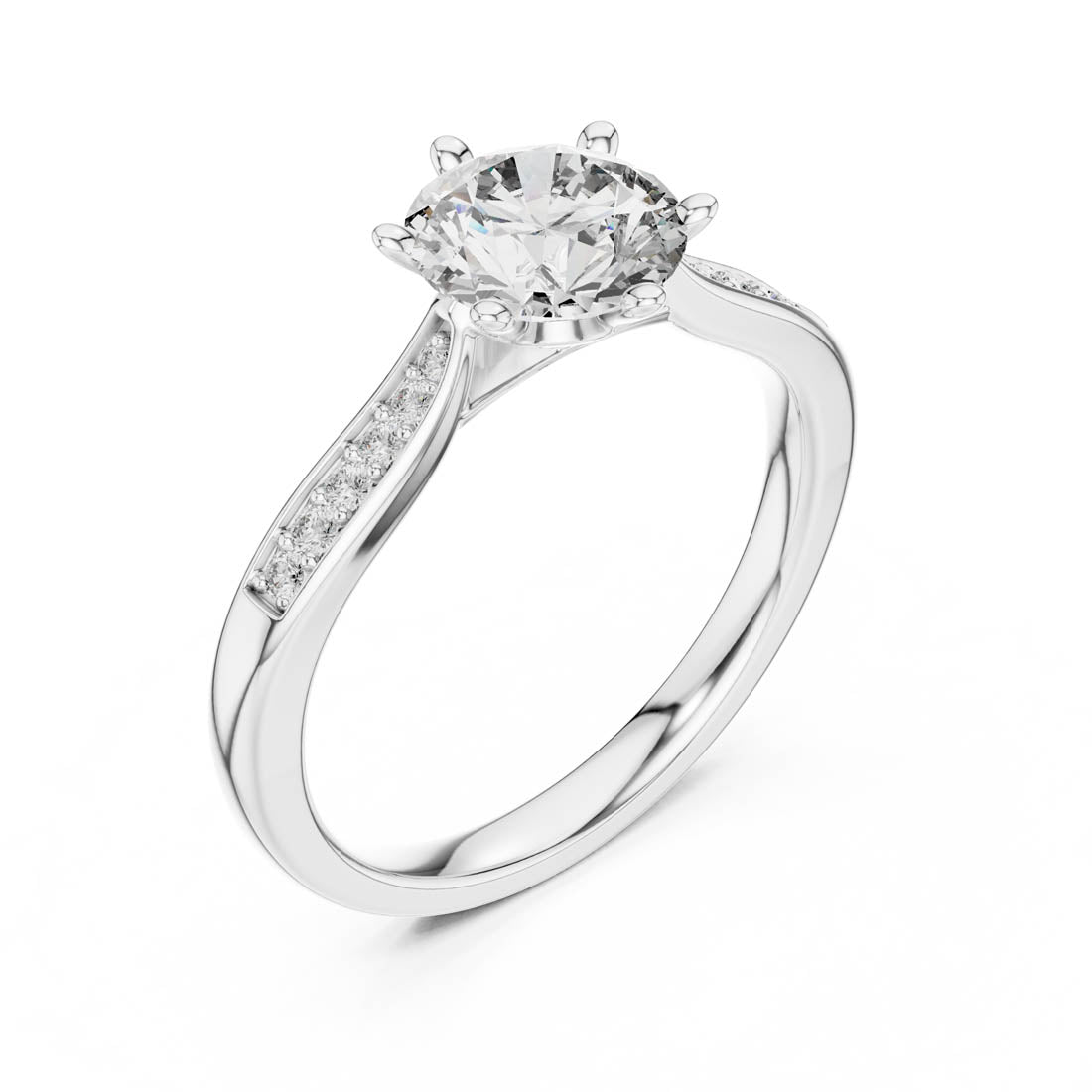 1.26 Ct. Round Diamond Engagement Ring with Channel-Set Accents (00001L (37)) 6