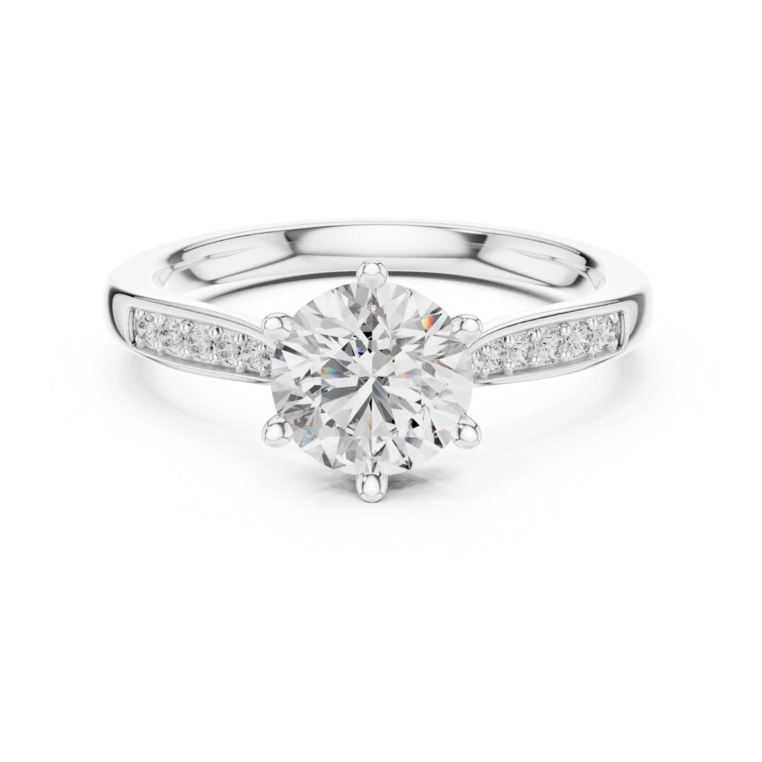 1.26 Ct. Round Diamond Engagement Ring with Channel-Set Accents (00001L (37)) 7