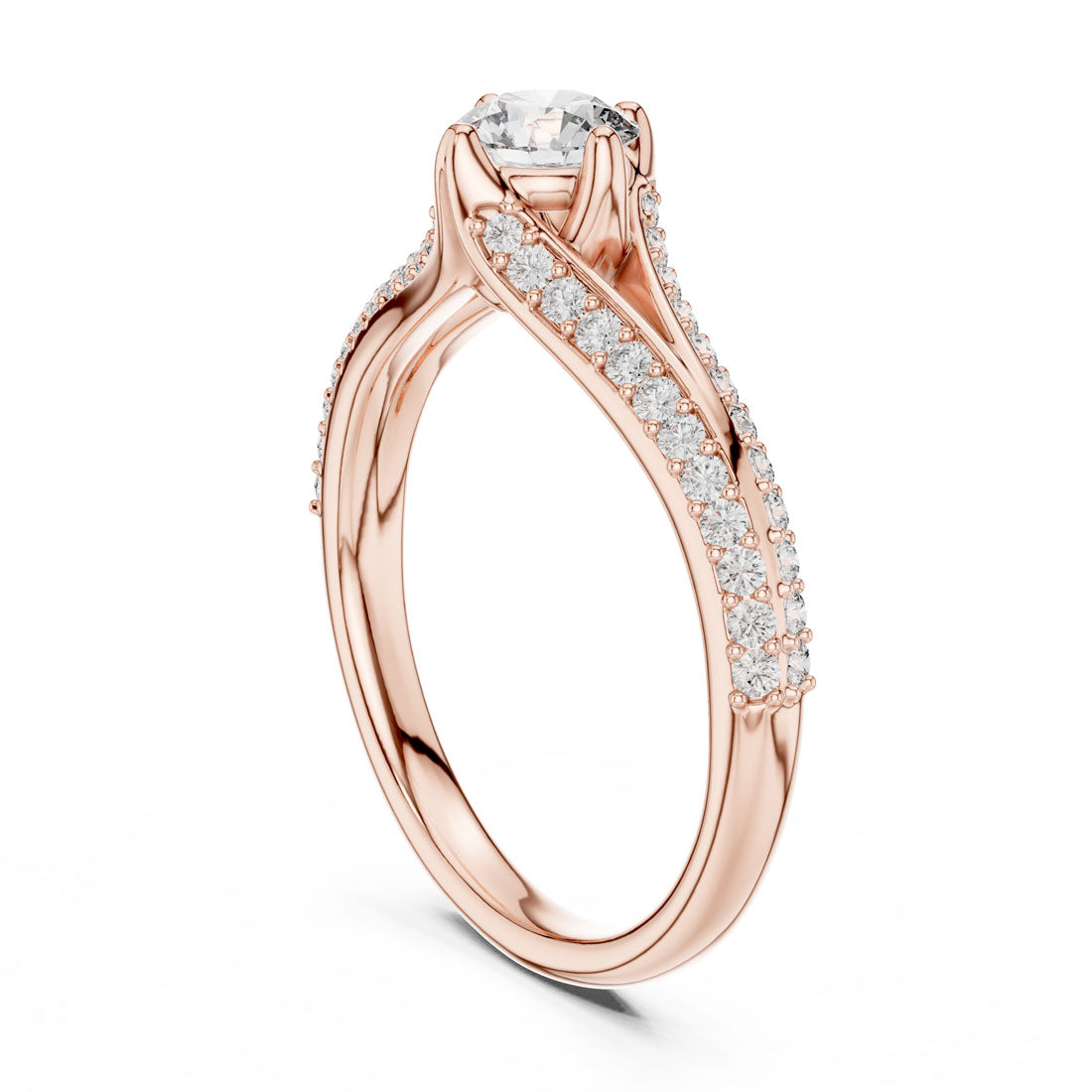 .83 Ct. Round Diamond Split Shank Pavé Ring (00001L (3)) 10