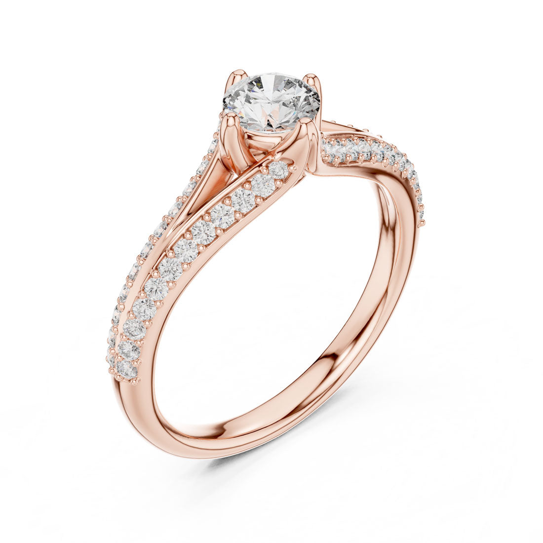 .83 Ct. Round Diamond Split Shank Pavé Ring (00001L (3)) 6