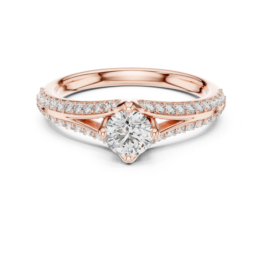 .83 Ct. Round Diamond Split Shank Pavé Ring (00001L (3)) 7