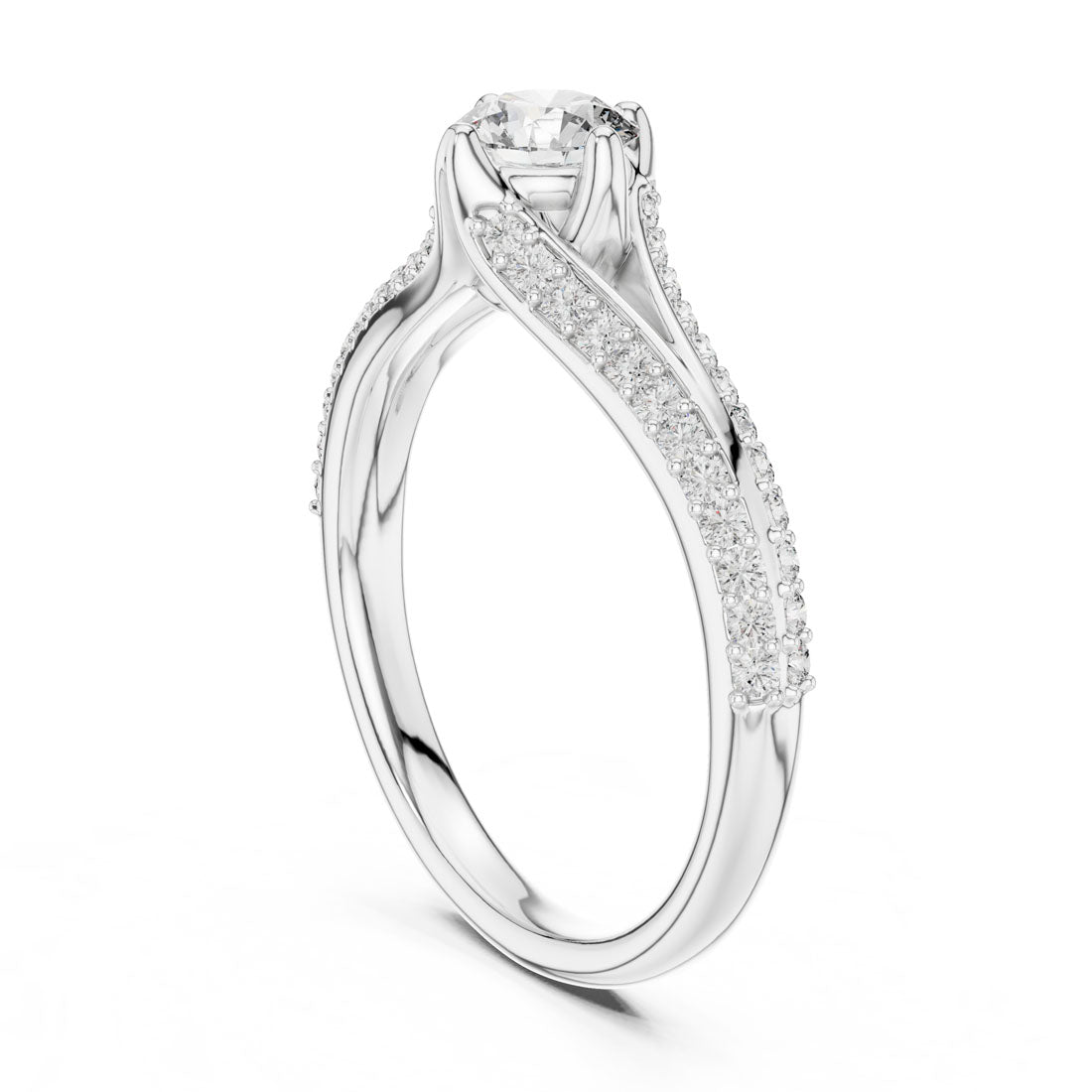 .83 Ct. Round Diamond Split Shank Pavé Ring (00001L (3)) 9