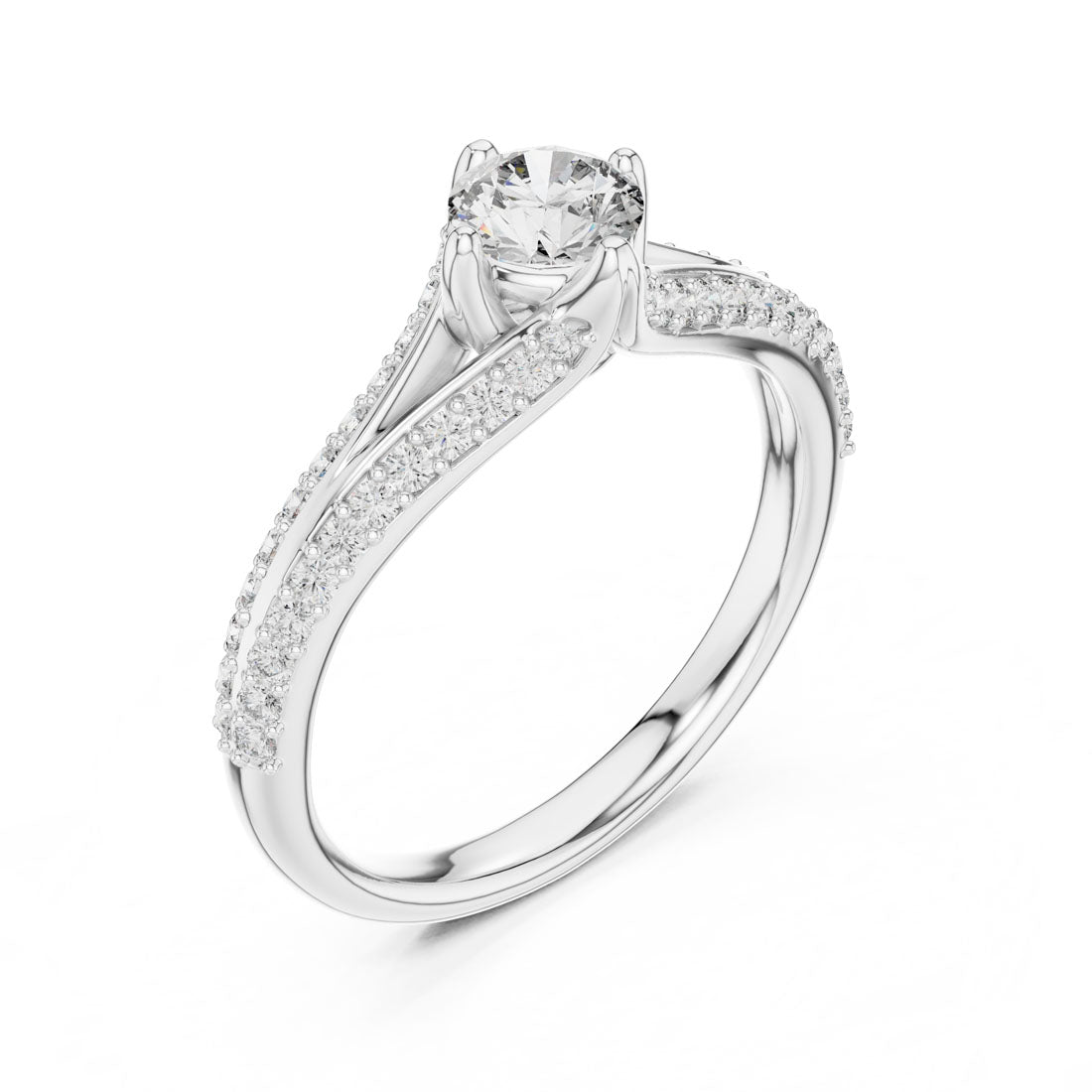 .83 Ct. Round Diamond Split Shank Pavé Ring (00001L (3)) 8