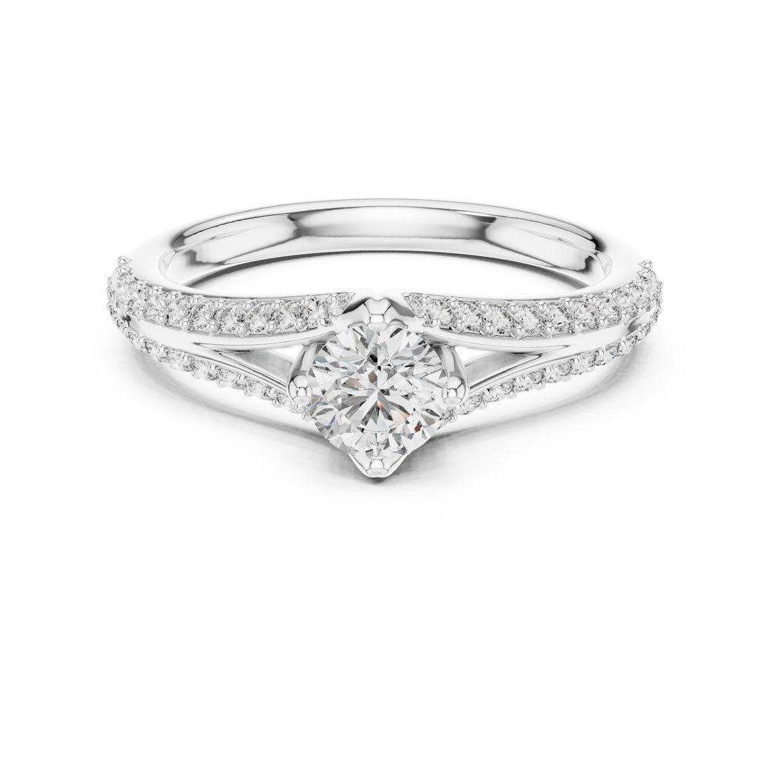 .83 Ct. Round Diamond Split Shank Pavé Ring (00001L (3))