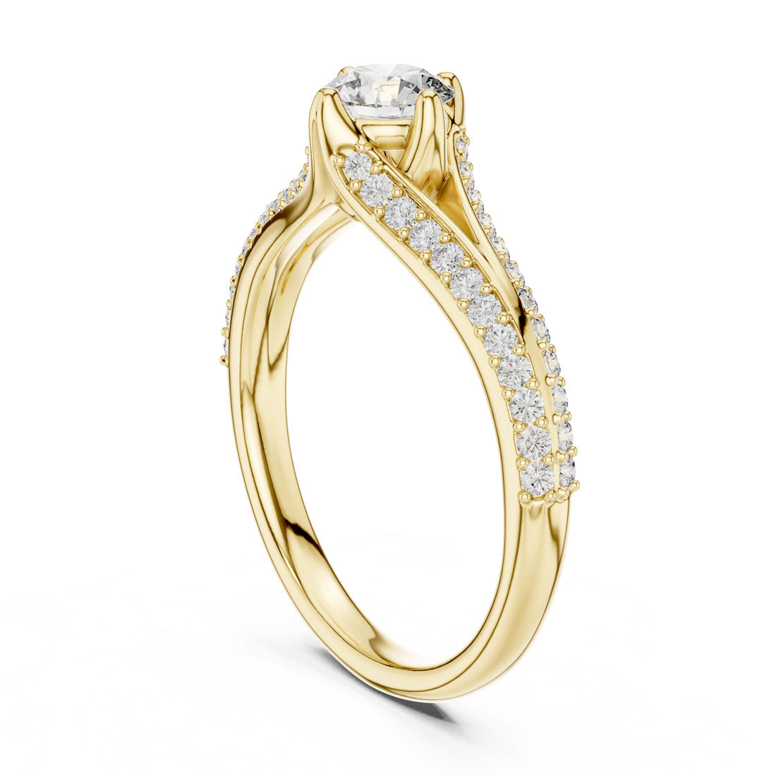 .83 Ct. Round Diamond Split Shank Pavé Ring (00001L (3)) 3