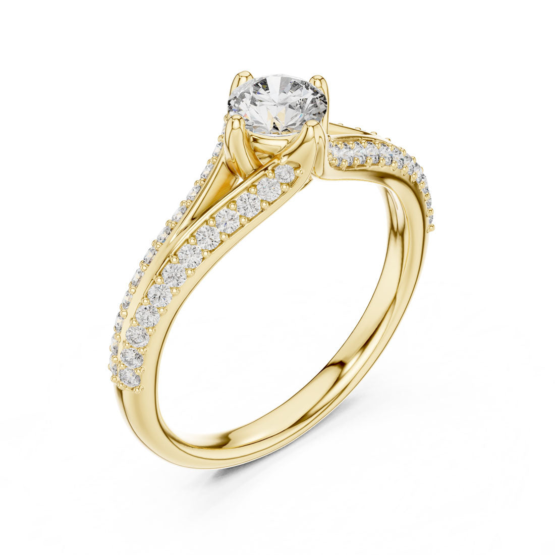 .83 Ct. Round Diamond Split Shank Pavé Ring (00001L (3))