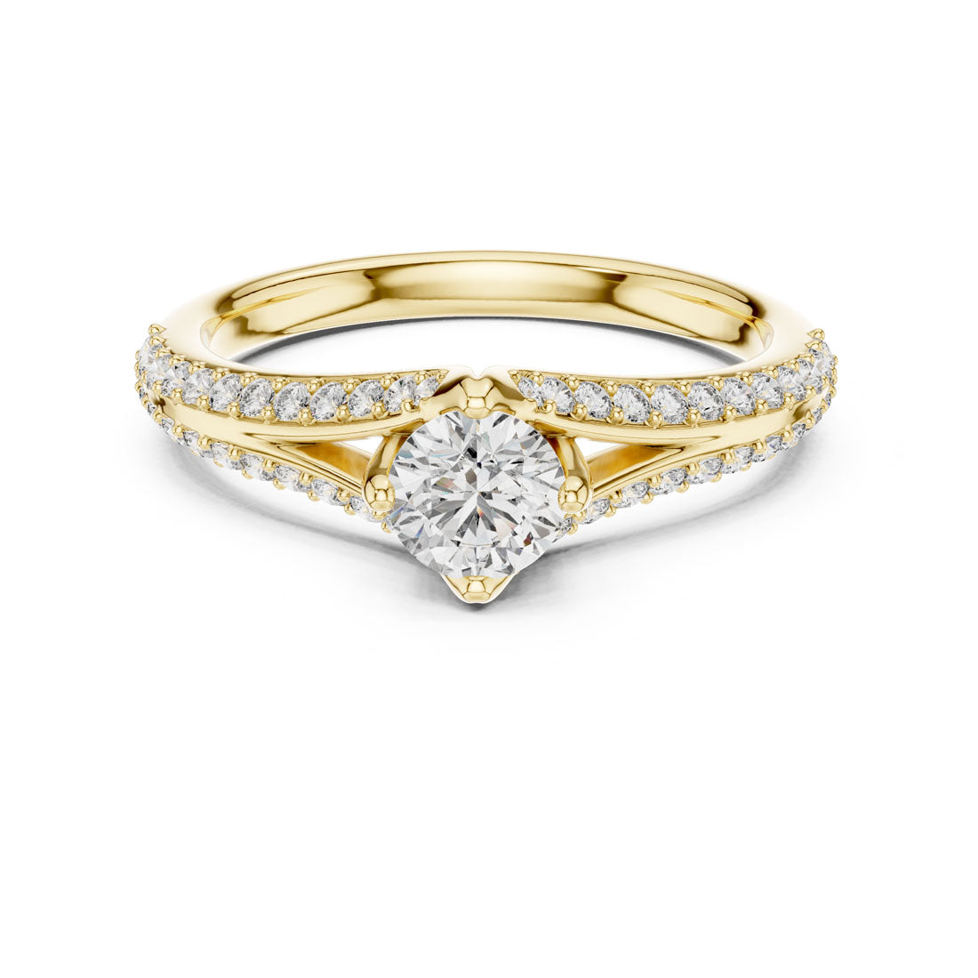 .83 Ct. Round Diamond Split Shank Pavé Ring (00001L (3)) 5