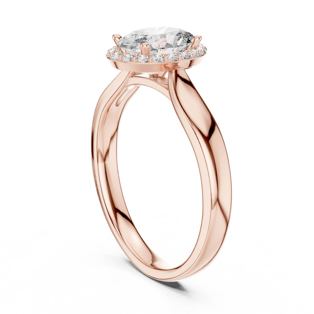 .81 Ct. Oval Diamond Engagement Ring with Single Pavé Halo (00001L (47)) 10