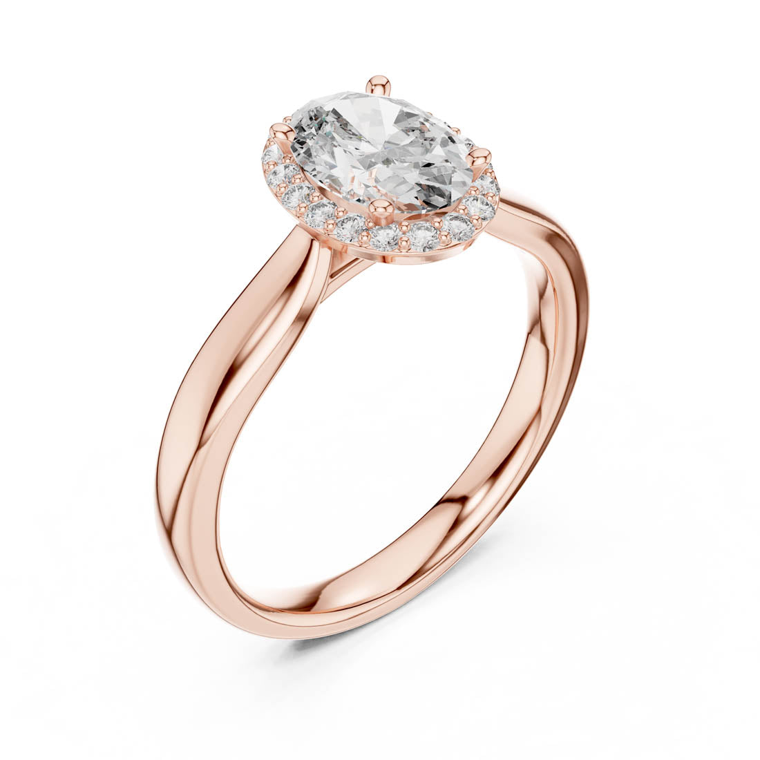 .81 Ct. Oval Diamond Engagement Ring with Single Pavé Halo (00001L (47)) 6