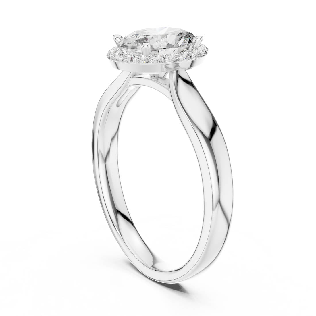 .81 Ct. Oval Diamond Engagement Ring with Single Pavé Halo (00001L (47)) 9