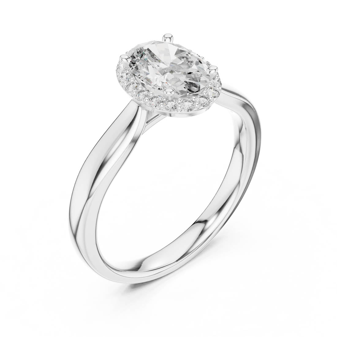 .81 Ct. Oval Diamond Engagement Ring with Single Pavé Halo (00001L (47)) 8