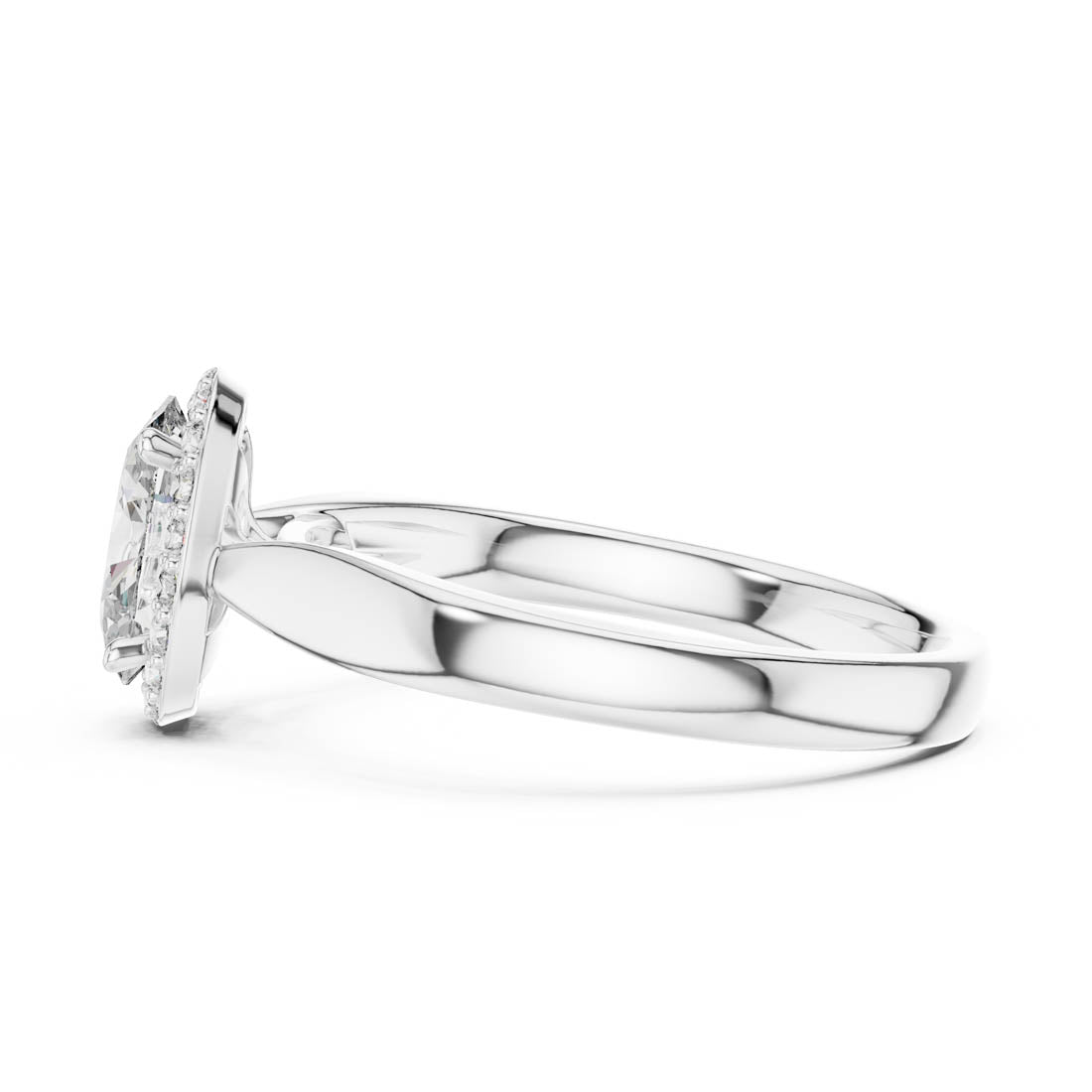 .81 Ct. Oval Diamond Engagement Ring with Single Pavé Halo (00001L (47)) 11