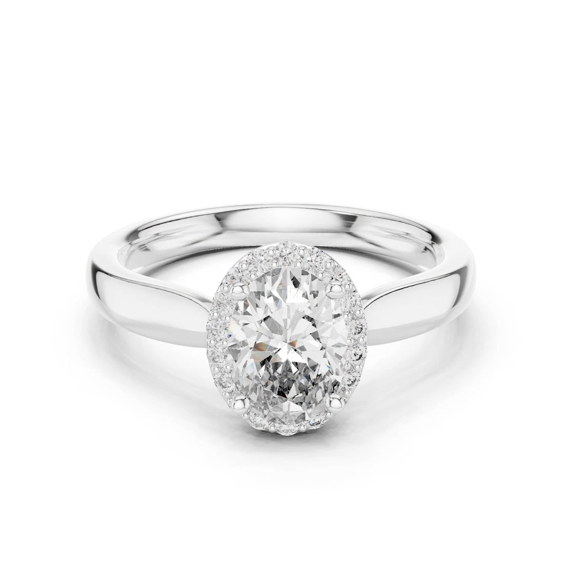 .81 Ct. Oval Diamond Engagement Ring with Single Pavé Halo (00001L (47)) 7
