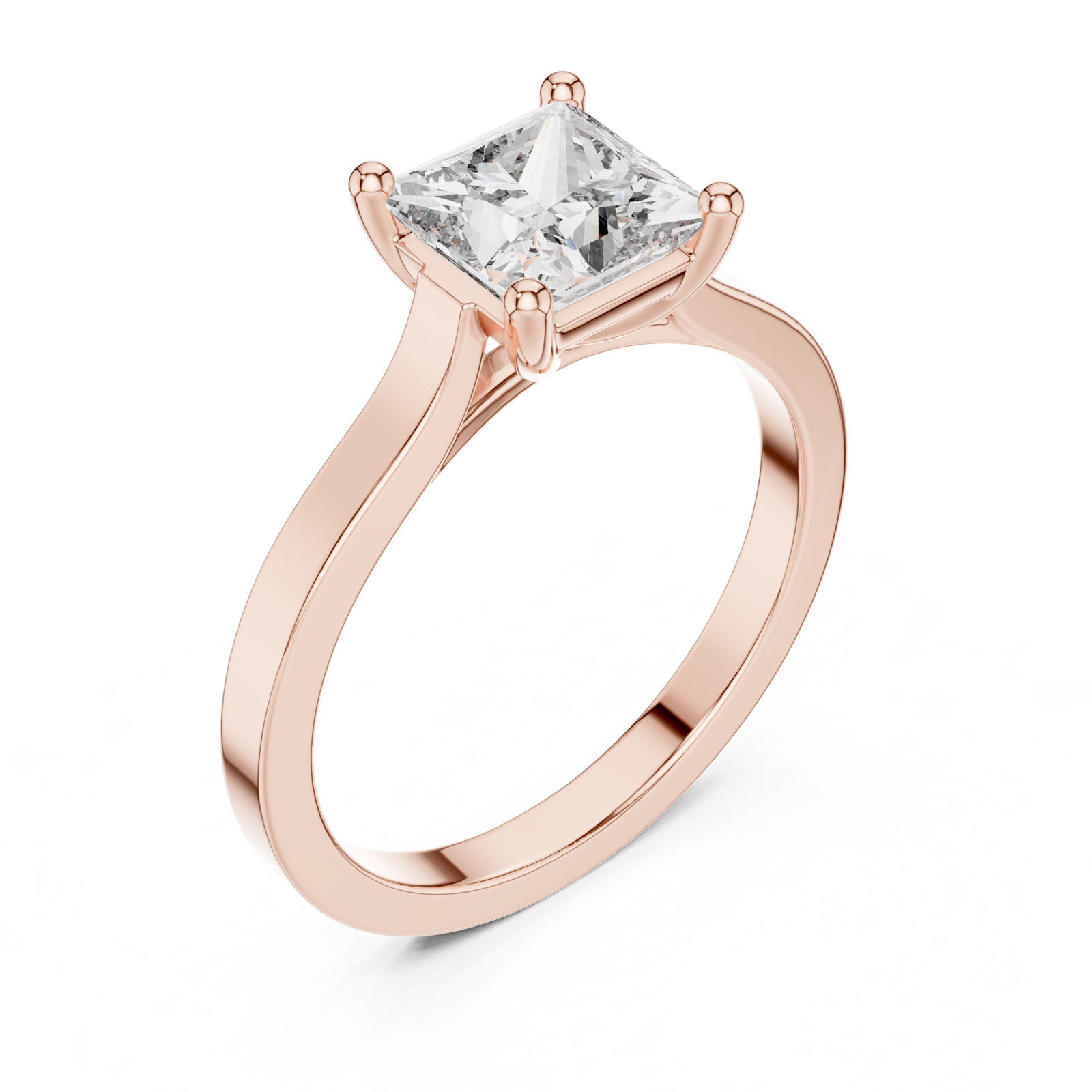 1.00 Ct. Princess Cut Diamond Solitaire Ring with Four-Prong Setting (00001L (5)) 9