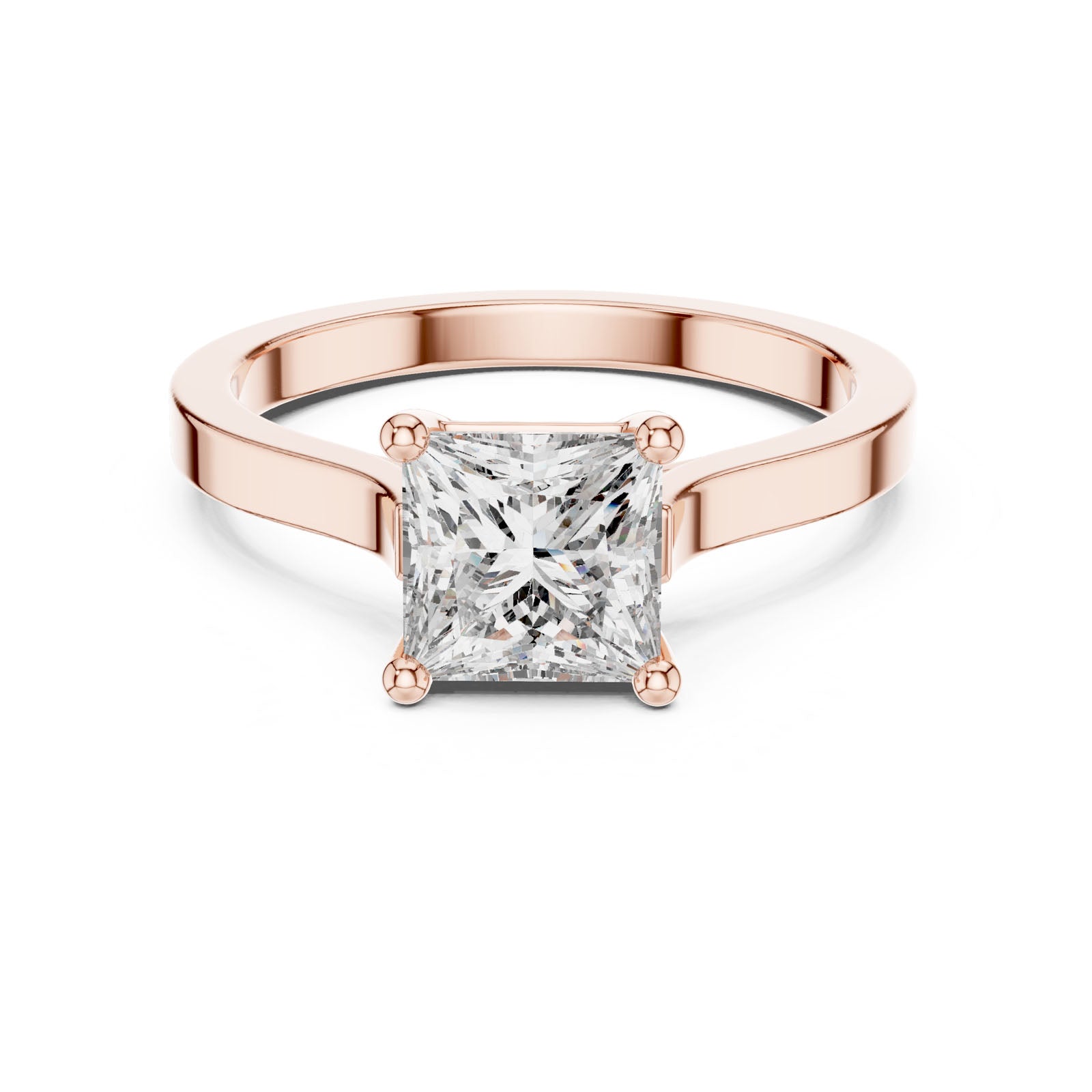 1.00 Ct. Princess Cut Diamond Solitaire Ring with Four-Prong Setting (00001L (5)) 6