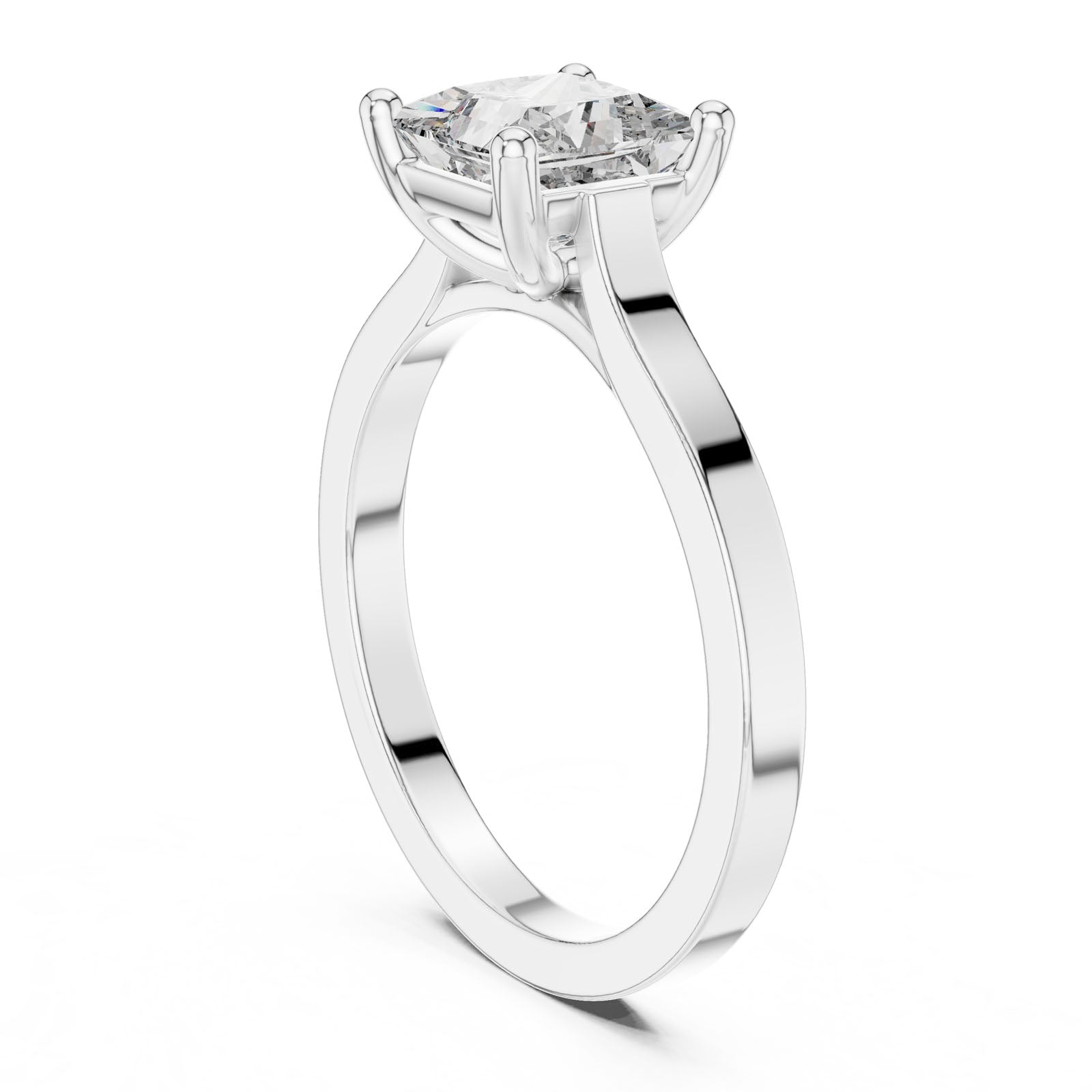 1.00 Ct. Princess Cut Diamond Solitaire Ring with Four-Prong Setting (00001L (5)) 4