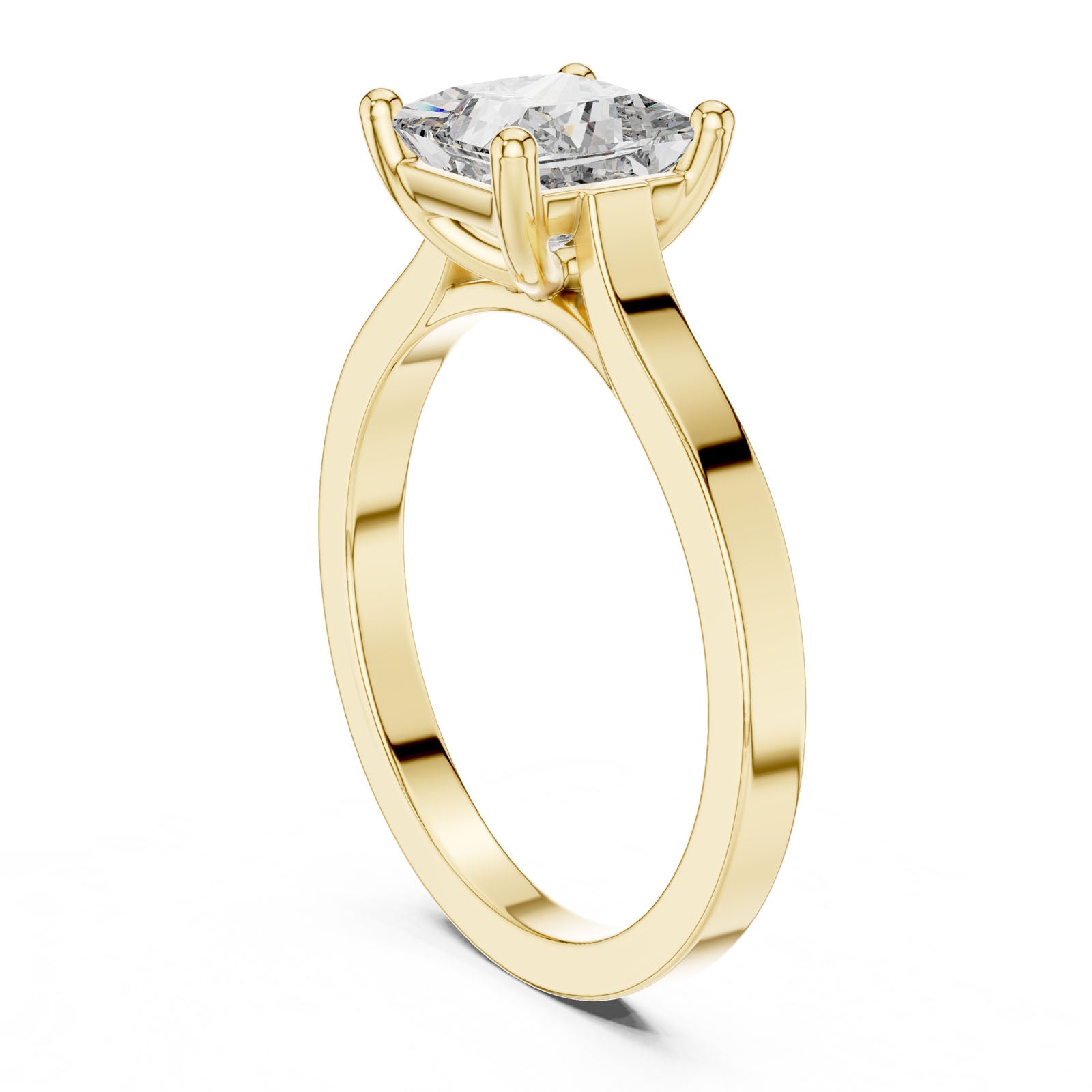 1.00 Ct. Princess Cut Diamond Solitaire Ring with Four-Prong Setting (00001L (5)) 5