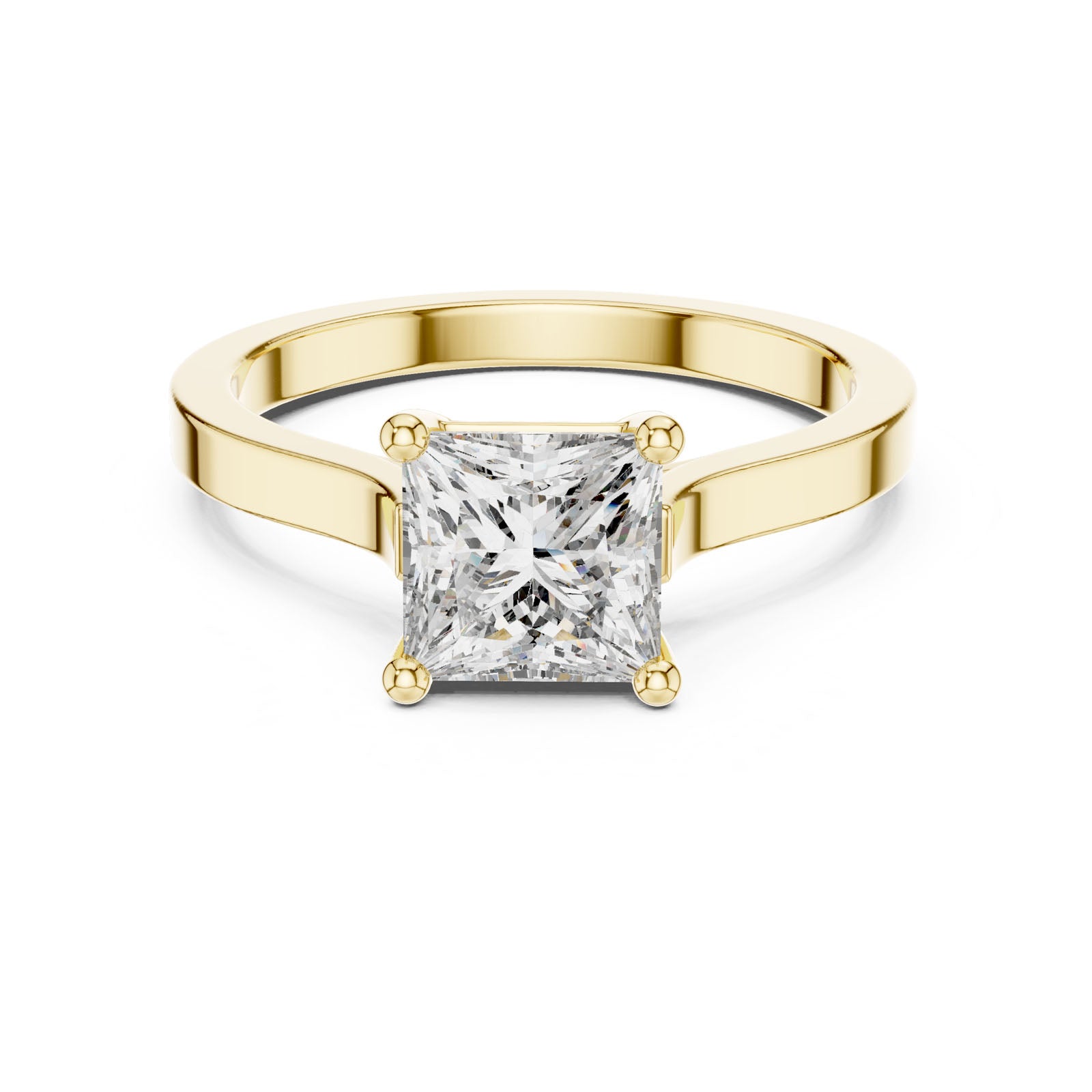 1.00 Ct. Princess Cut Diamond Solitaire Ring with Four-Prong Setting (00001L (5)) 11