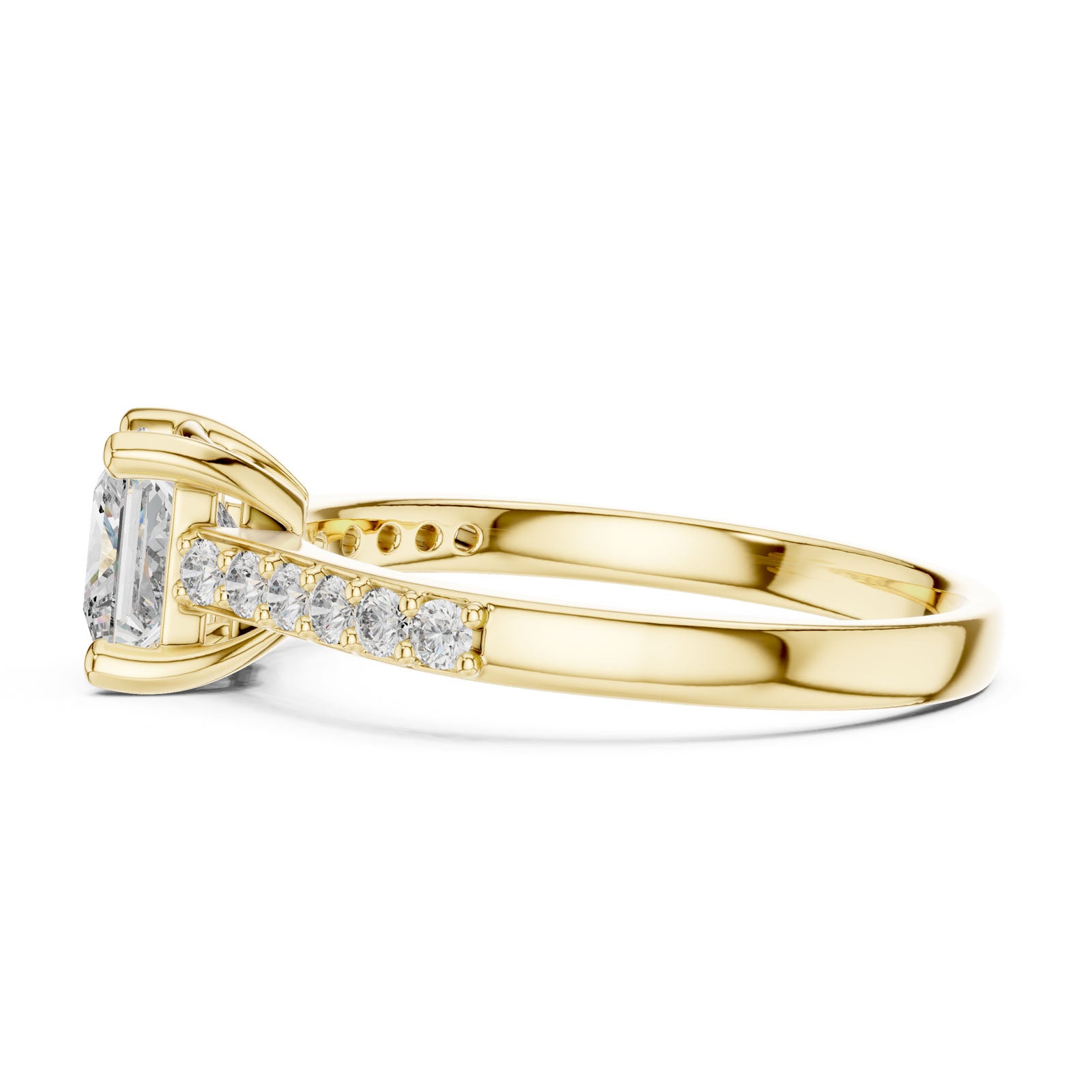 1.24 Ct. Princess Cut Diamond Engagement Ring with Pavé Band (00001L (6)) 8