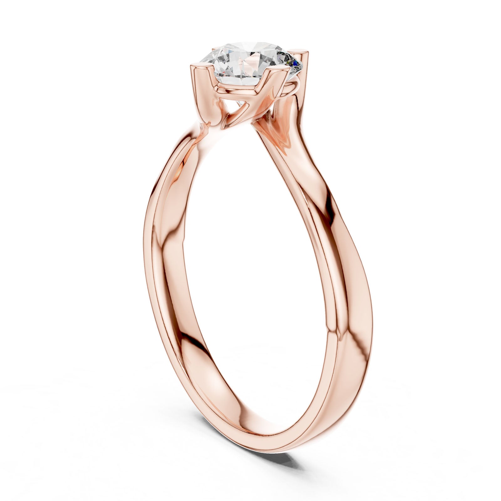 .50 Ct. Round Diamond Solitaire Ring with Twisted Band Design (00001L (9)) 12
