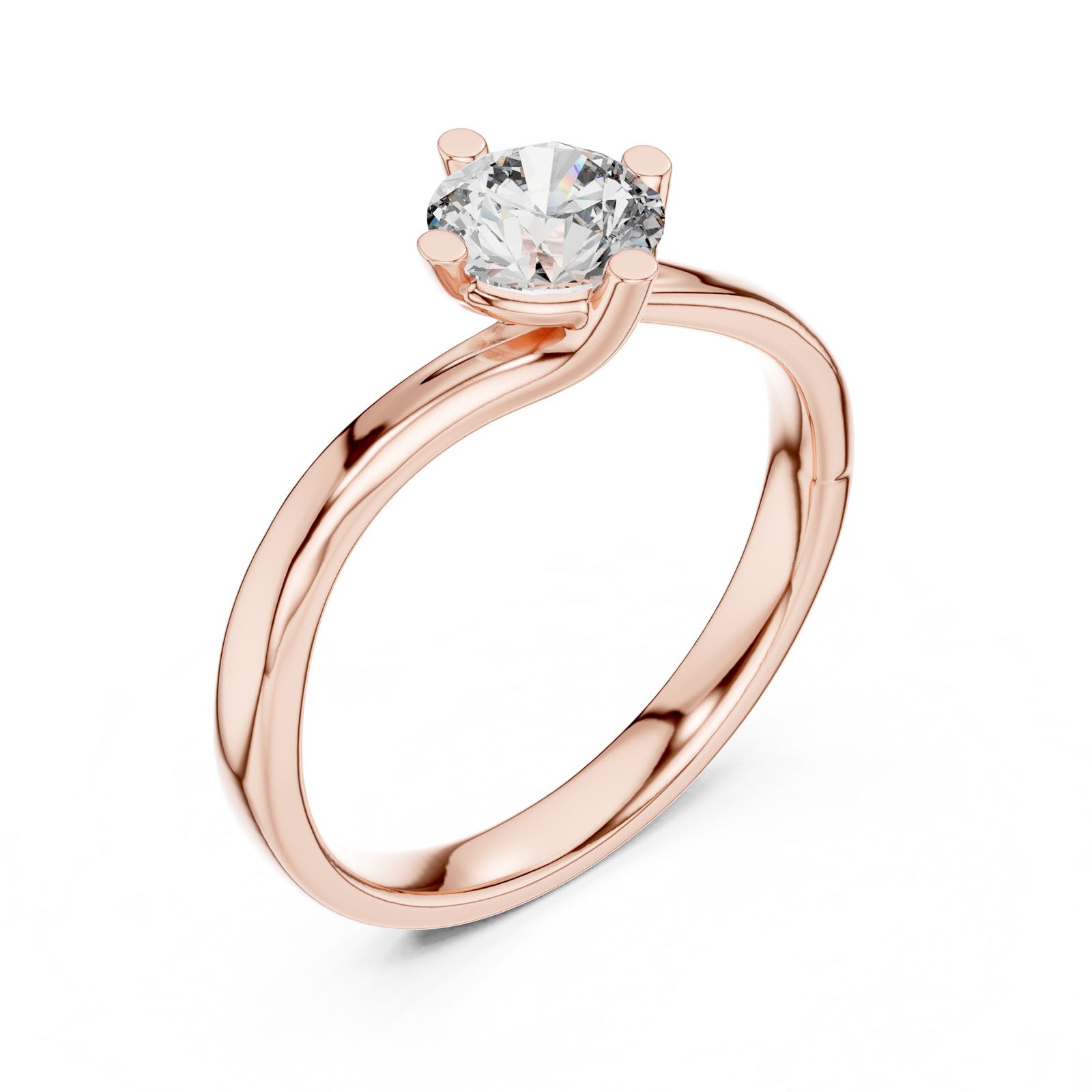 .50 Ct. Round Diamond Solitaire Ring with Twisted Band Design (00001L (9)) 9