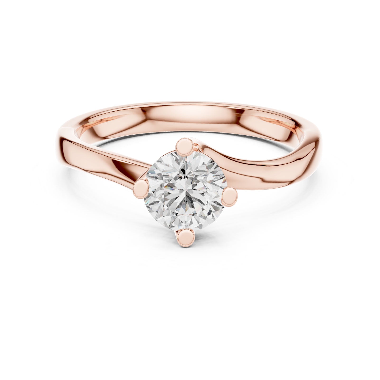 .50 Ct. Round Diamond Solitaire Ring with Twisted Band Design (00001L (9)) 6