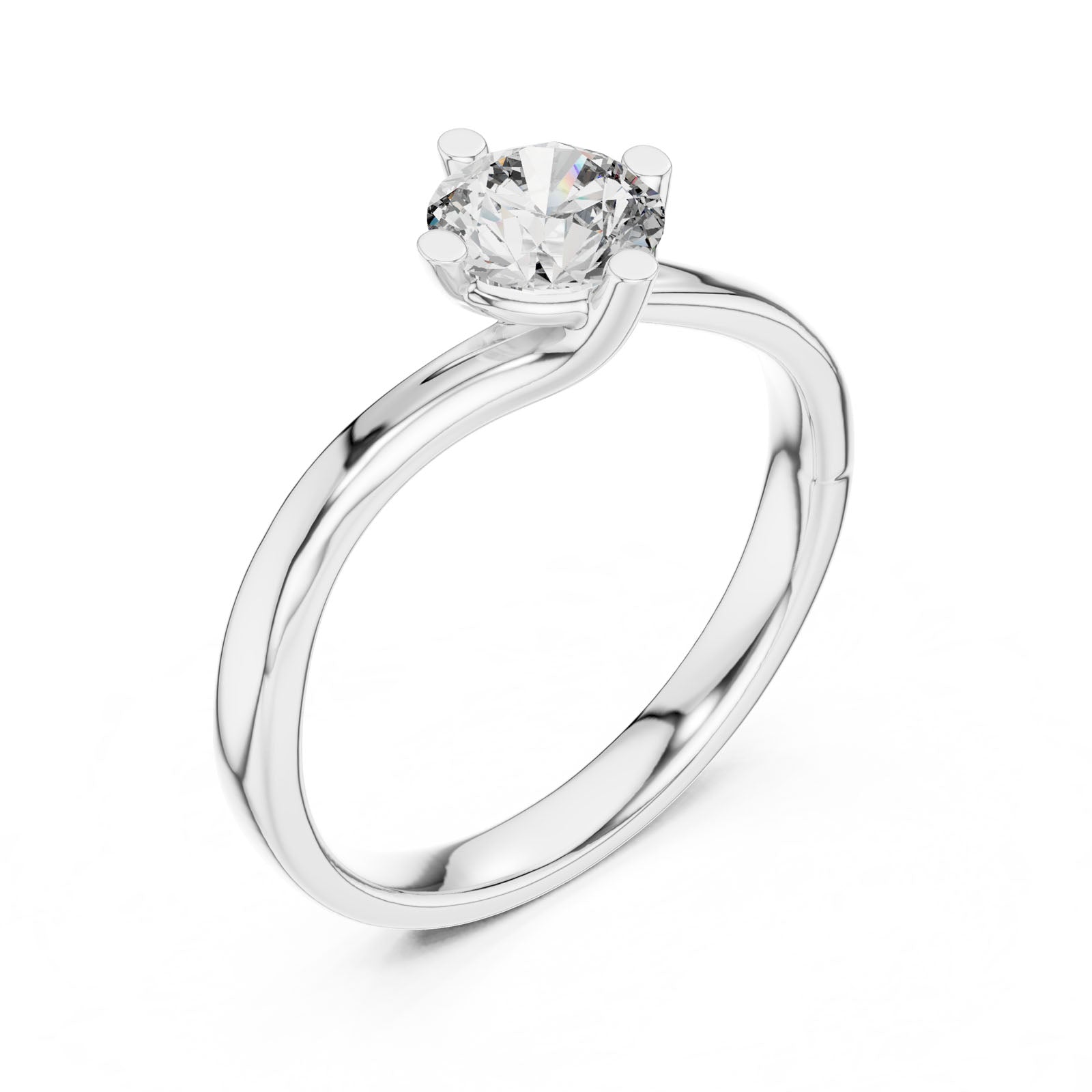 .50 Ct. Round Diamond Solitaire Ring with Twisted Band Design (00001L (9)) 7