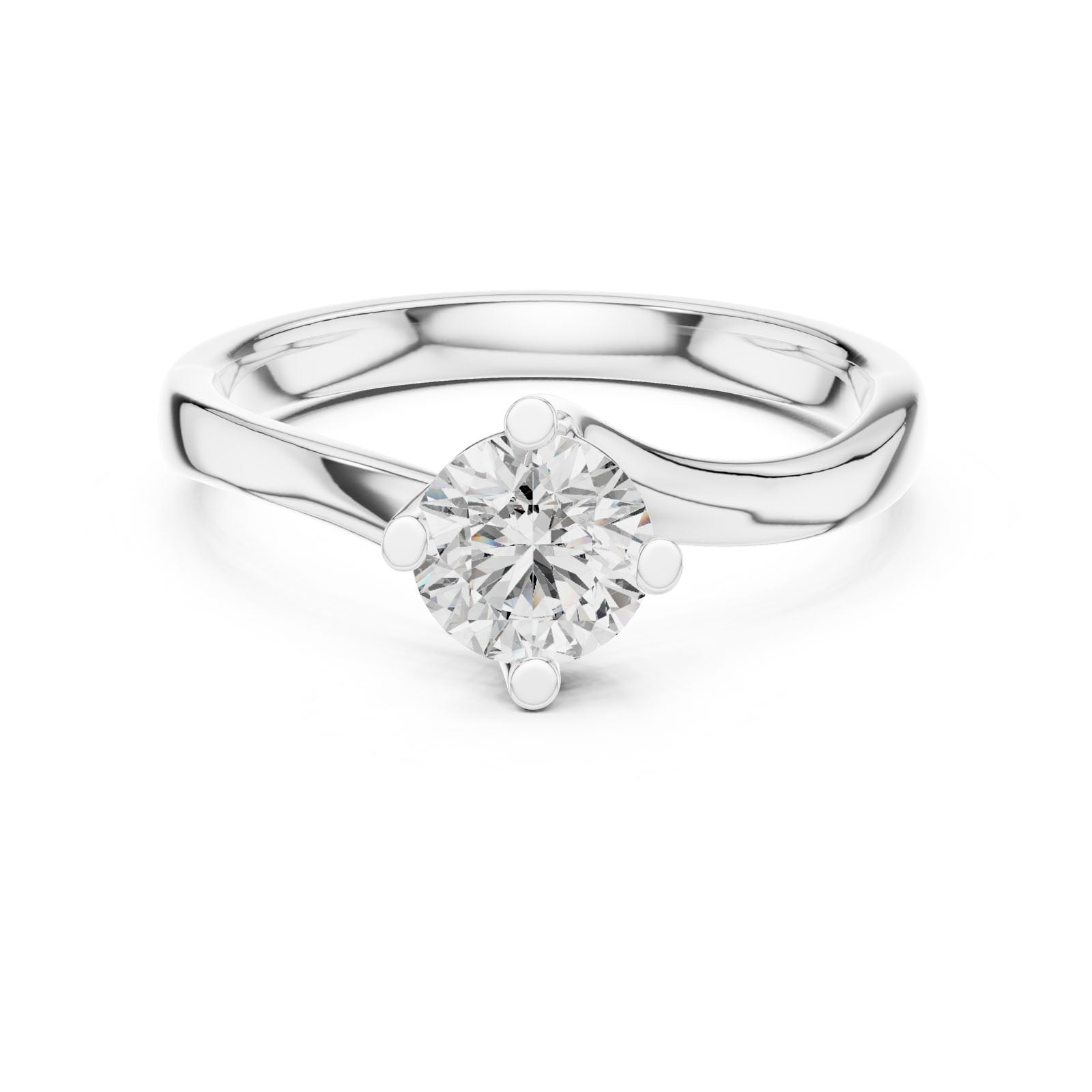 .50 Ct. Round Diamond Solitaire Ring with Twisted Band Design (00001L (9))