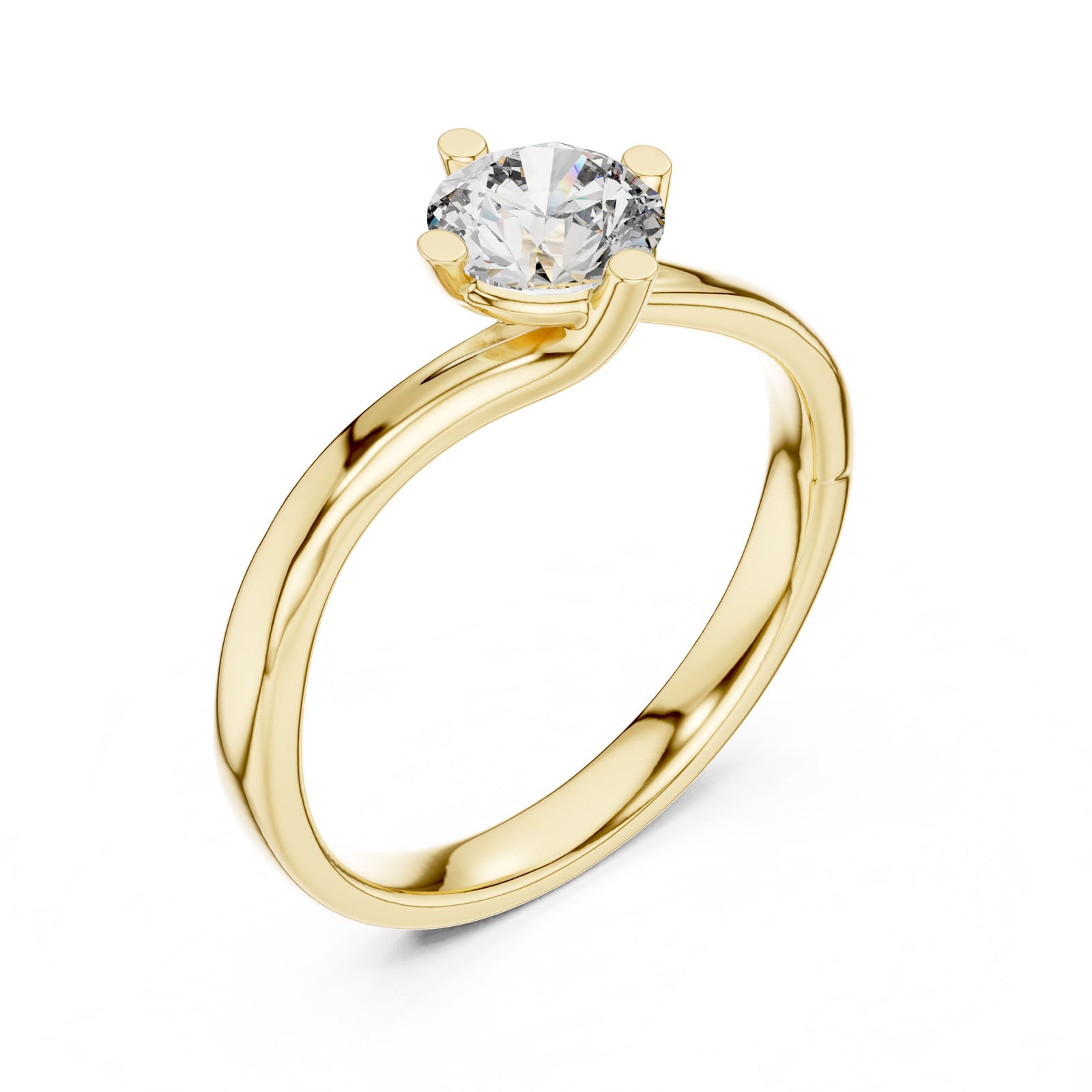 .50 Ct. Round Diamond Solitaire Ring with Twisted Band Design (00001L (9))