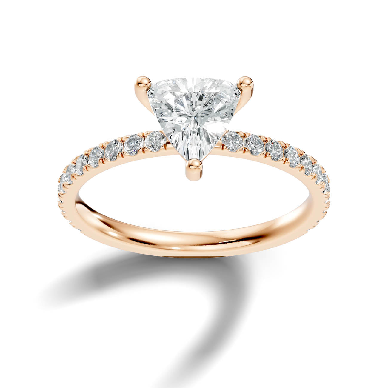 1.34 Ct. Classic Trillion Diamond Ring with Pavé Band Setting (21-g) 7