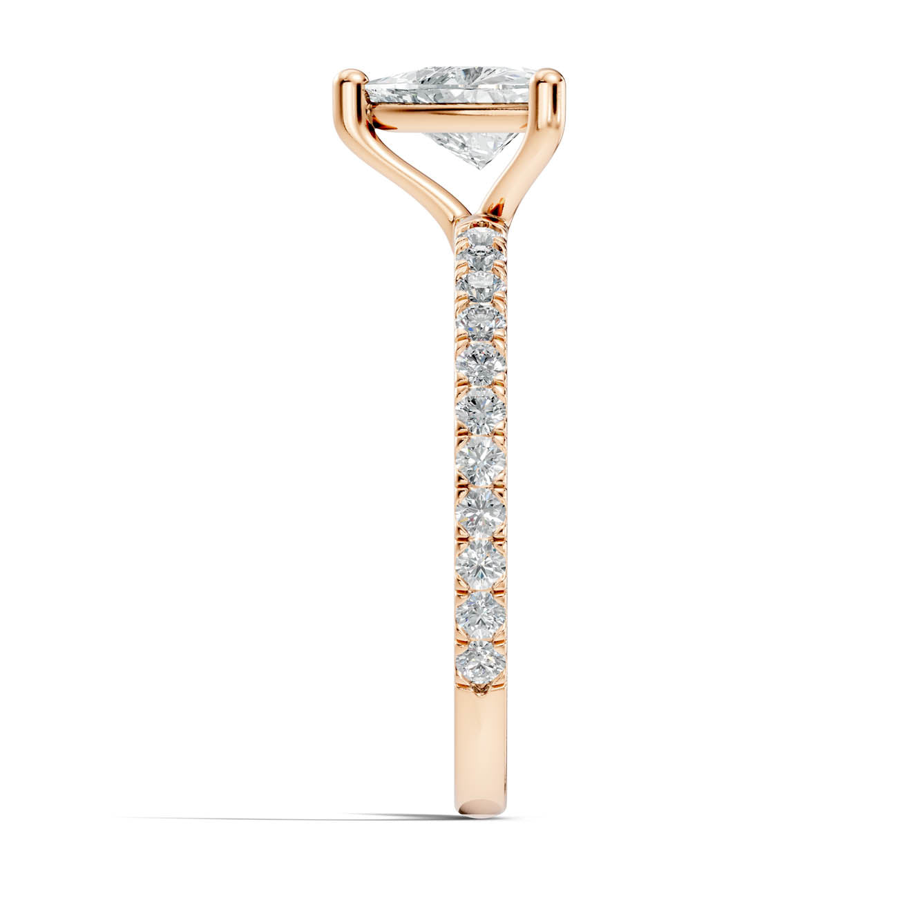 1.34 Ct. Classic Trillion Diamond Ring with Pavé Band Setting (21-g) 8