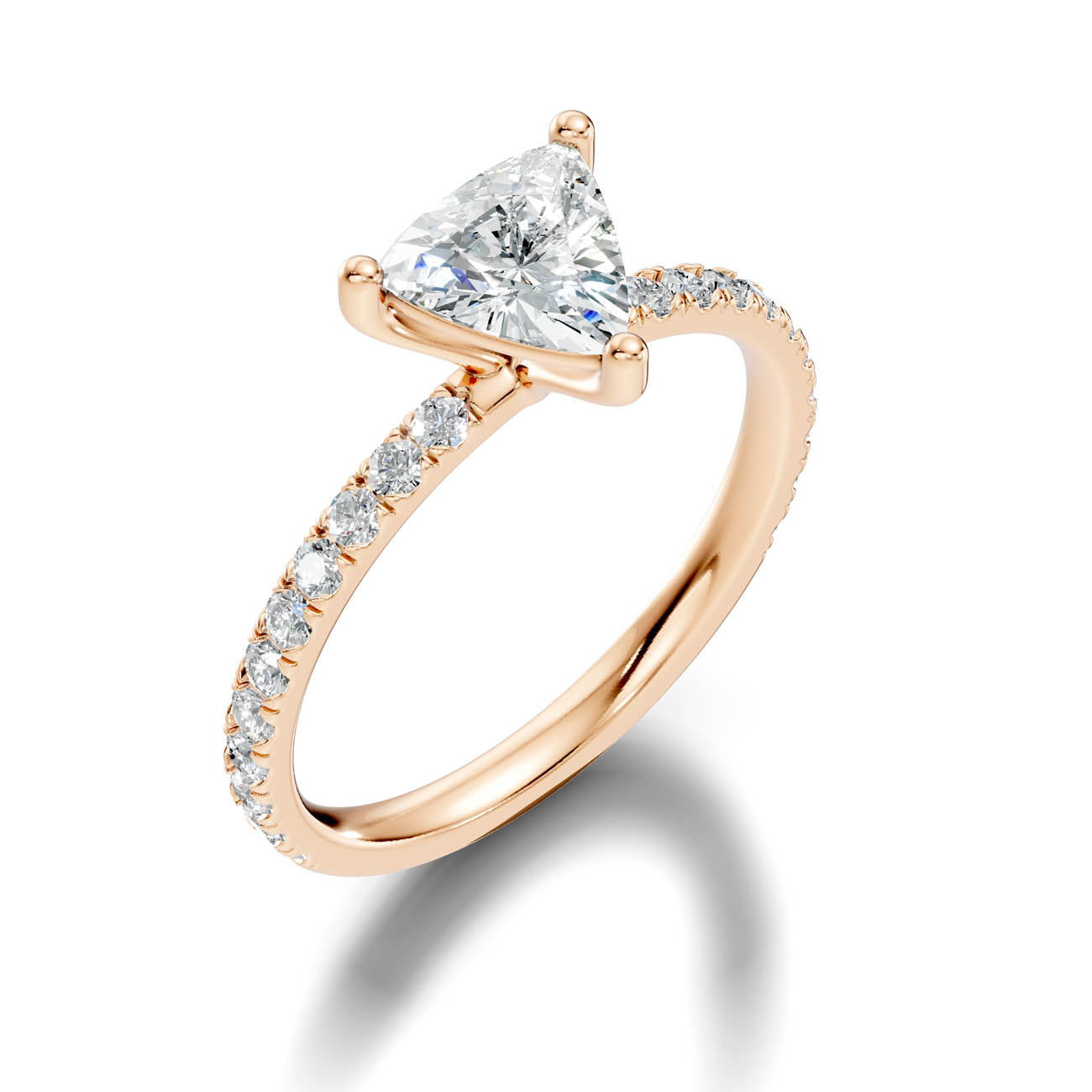1.34 Ct. Classic Trillion Diamond Ring with Pavé Band Setting (21-g) 9
