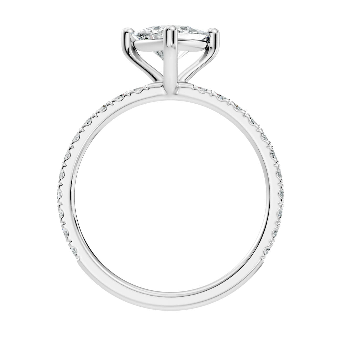 1.34 Ct. Classic Trillion Diamond Ring with Pavé Band Setting (21-g) 11