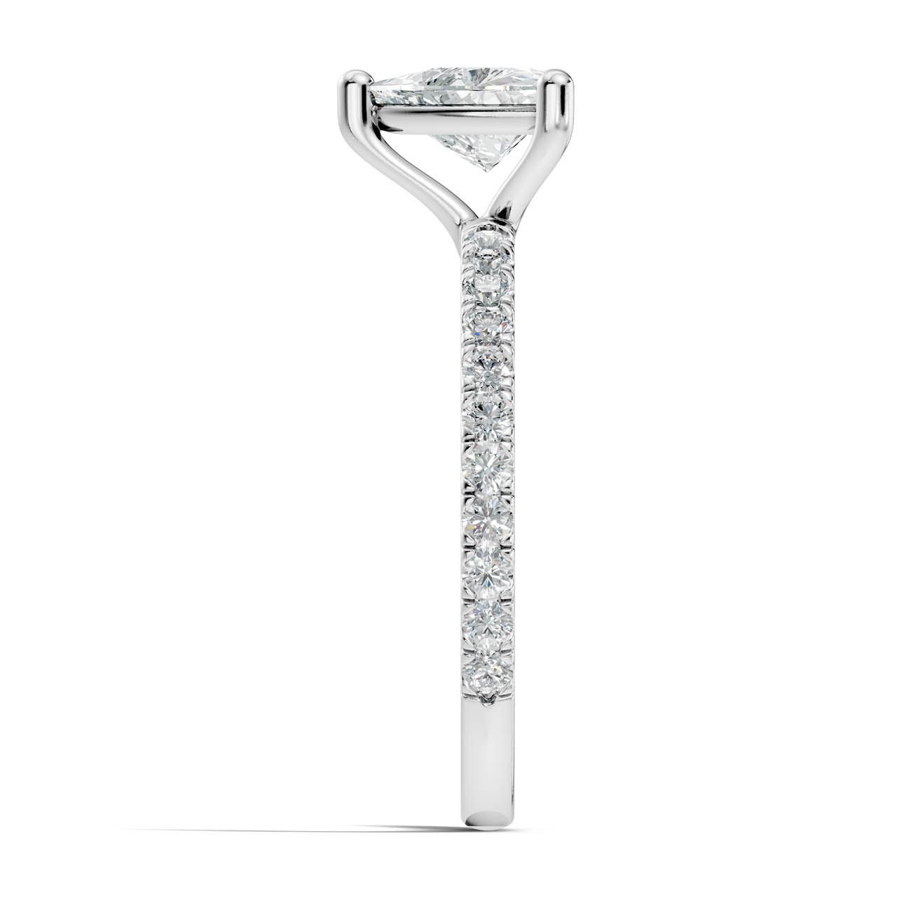 1.34 Ct. Classic Trillion Diamond Ring with Pavé Band Setting (21-g) 12