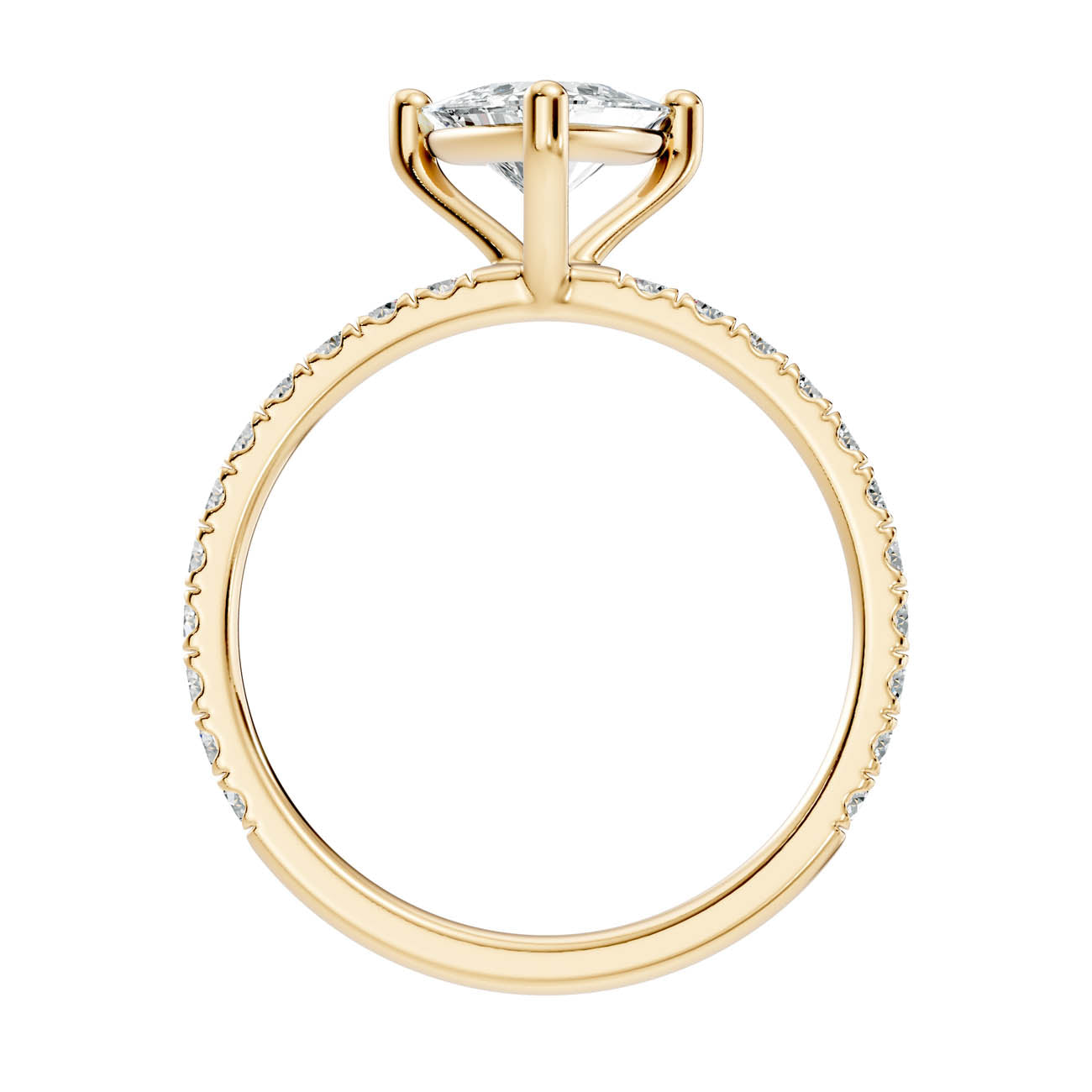 1.34 Ct. Classic Trillion Diamond Ring with Pavé Band Setting (21-g) 14