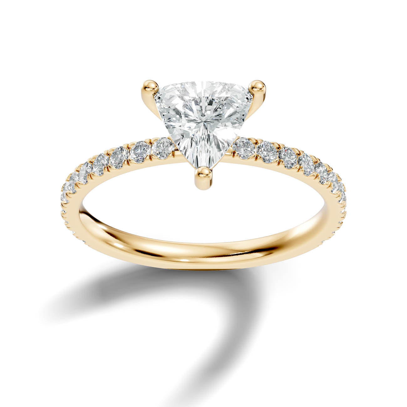 1.34 Ct. Classic Trillion Diamond Ring with Pavé Band Setting (21-g) 4