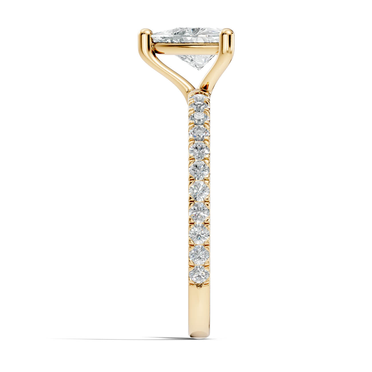1.34 Ct. Classic Trillion Diamond Ring with Pavé Band Setting (21-g) 15
