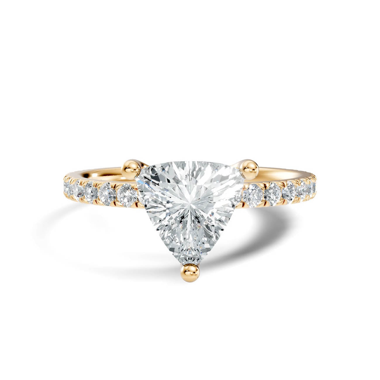 1.34 Ct. Classic Trillion Diamond Ring with Pavé Band Setting (21-g) 6