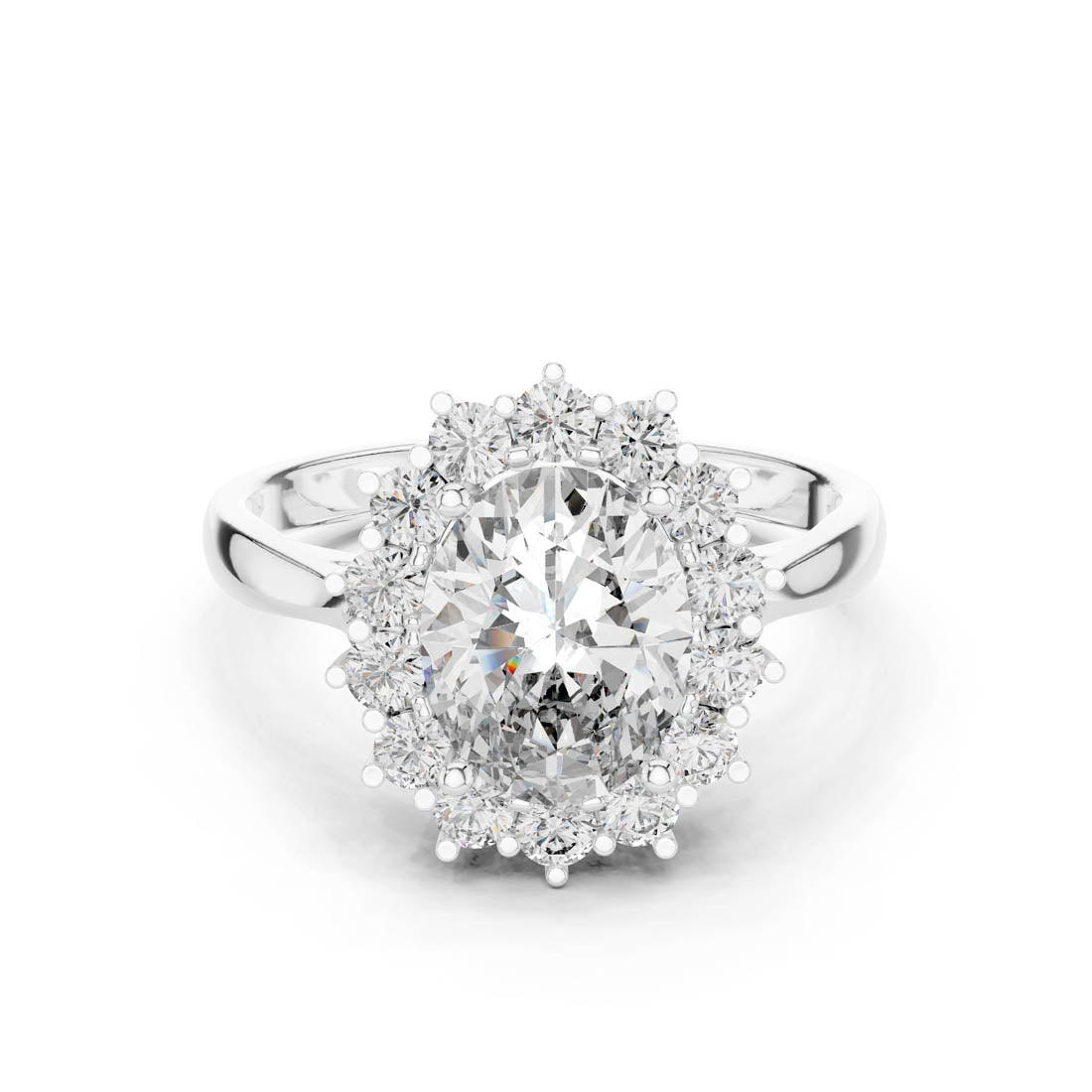 2.56 Ct. Oval Cut Diamond Halo Ring (1216)