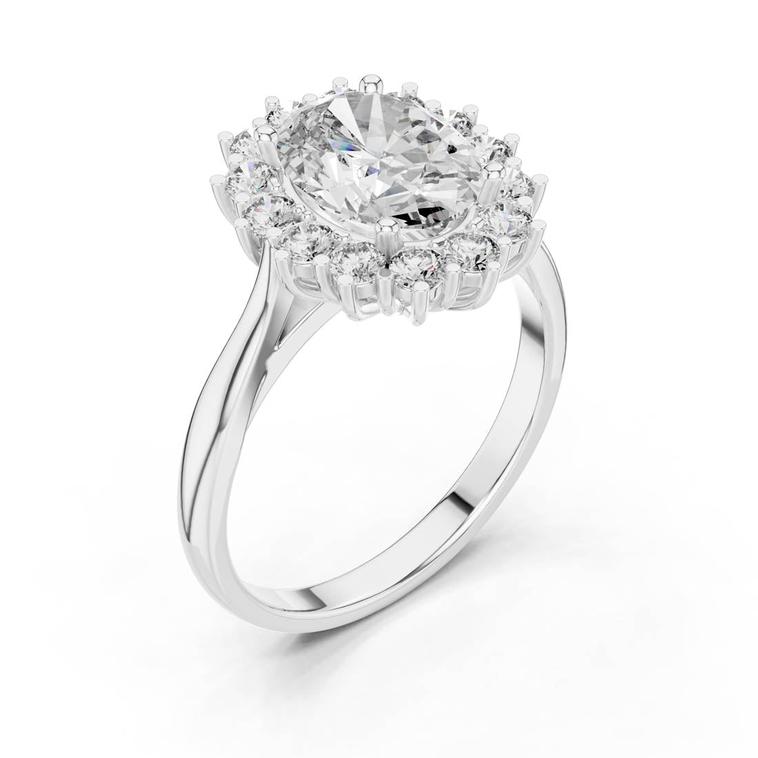 2.56 Ct. Oval Cut Diamond Halo Ring (1216) 11