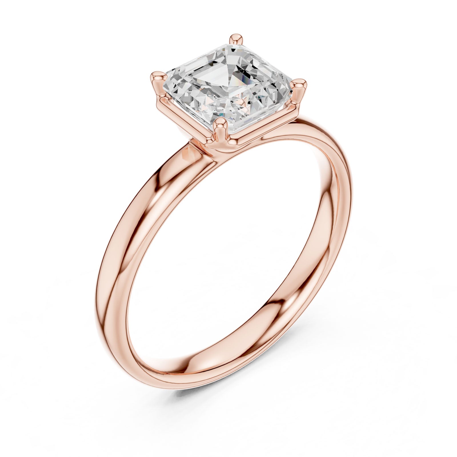 1.50 Ct. Classic Asscher Cut Diamond Solitaire Ring (10 AC)