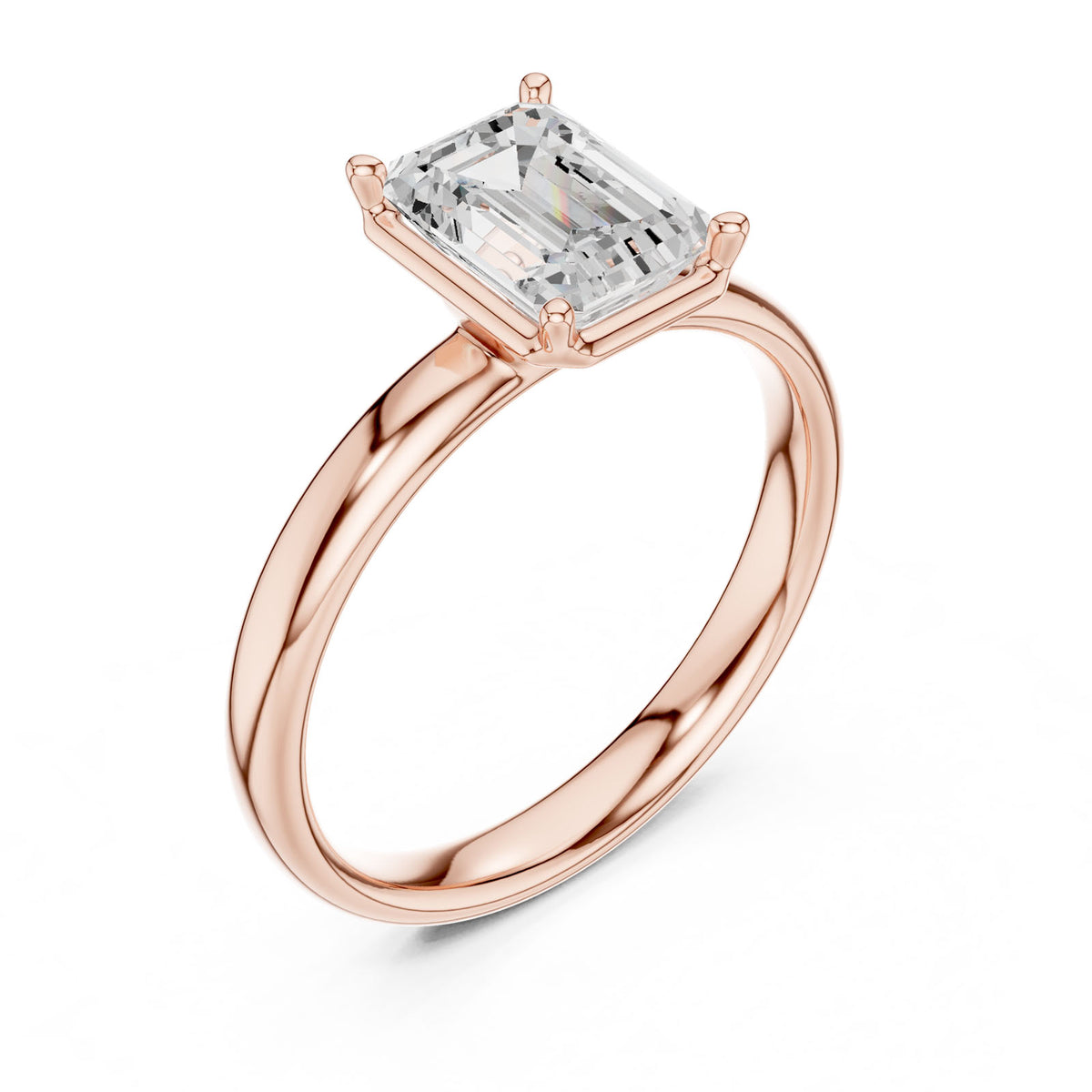 1.50 Ct. Classic Emerald Cut Diamond Solitaire Ring (10 EM) 8