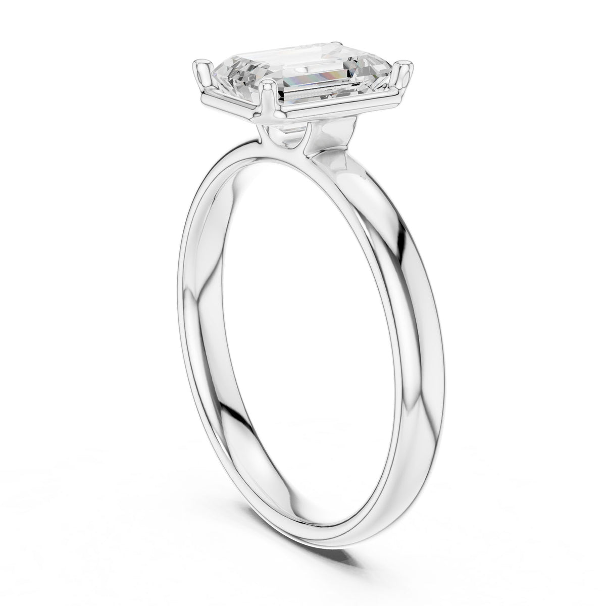 1.50 Ct. Classic Emerald Cut Diamond Solitaire Ring (10 EM) 10