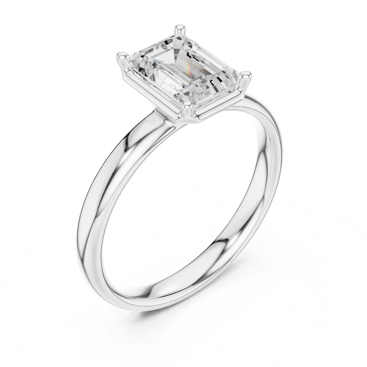 1.50 Ct. Classic Emerald Cut Diamond Solitaire Ring (10 EM) 11