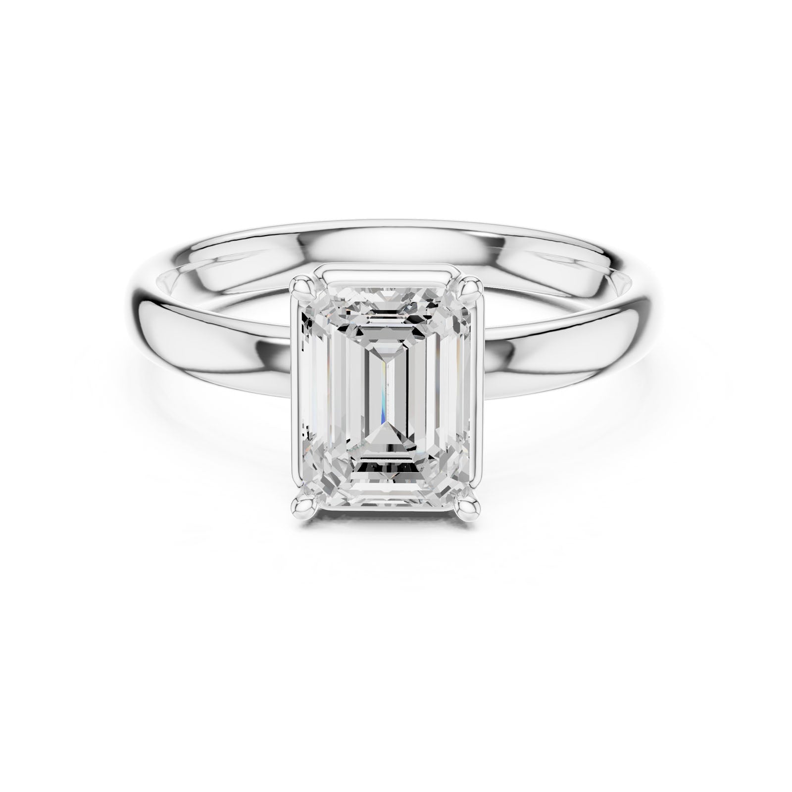 1.50 Ct. Classic Emerald Cut Diamond Solitaire Ring (10 EM)